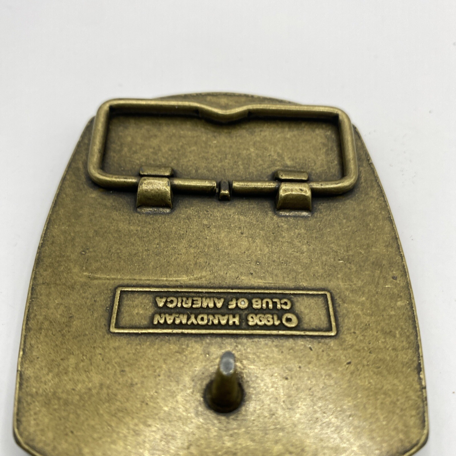 VTG 1996 Handyman Club Of America Life Member Belt Buckle Trucker Brass 3×2.5”