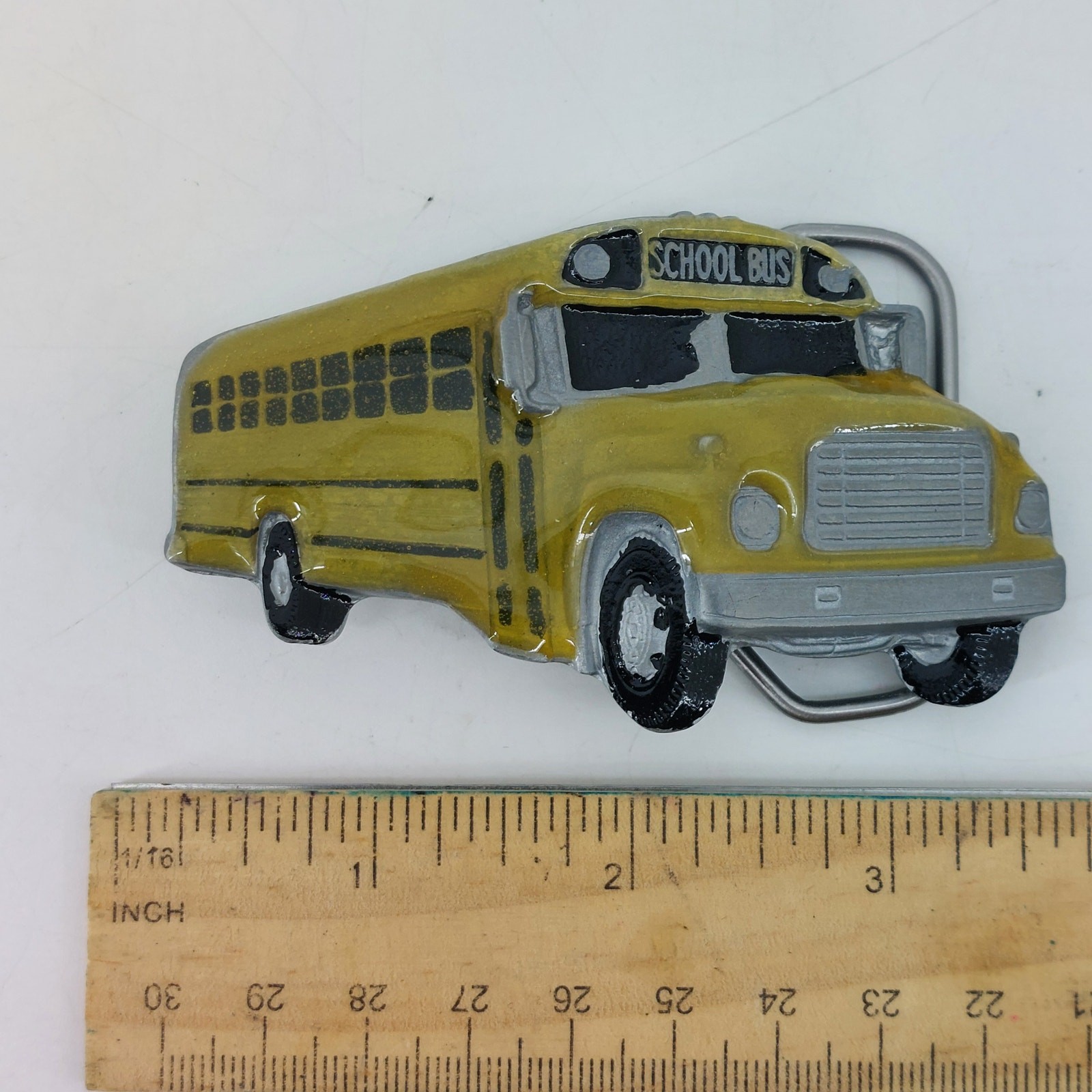 Great American Buckle Belt Buckle Yellow Enamel School Bus Transport