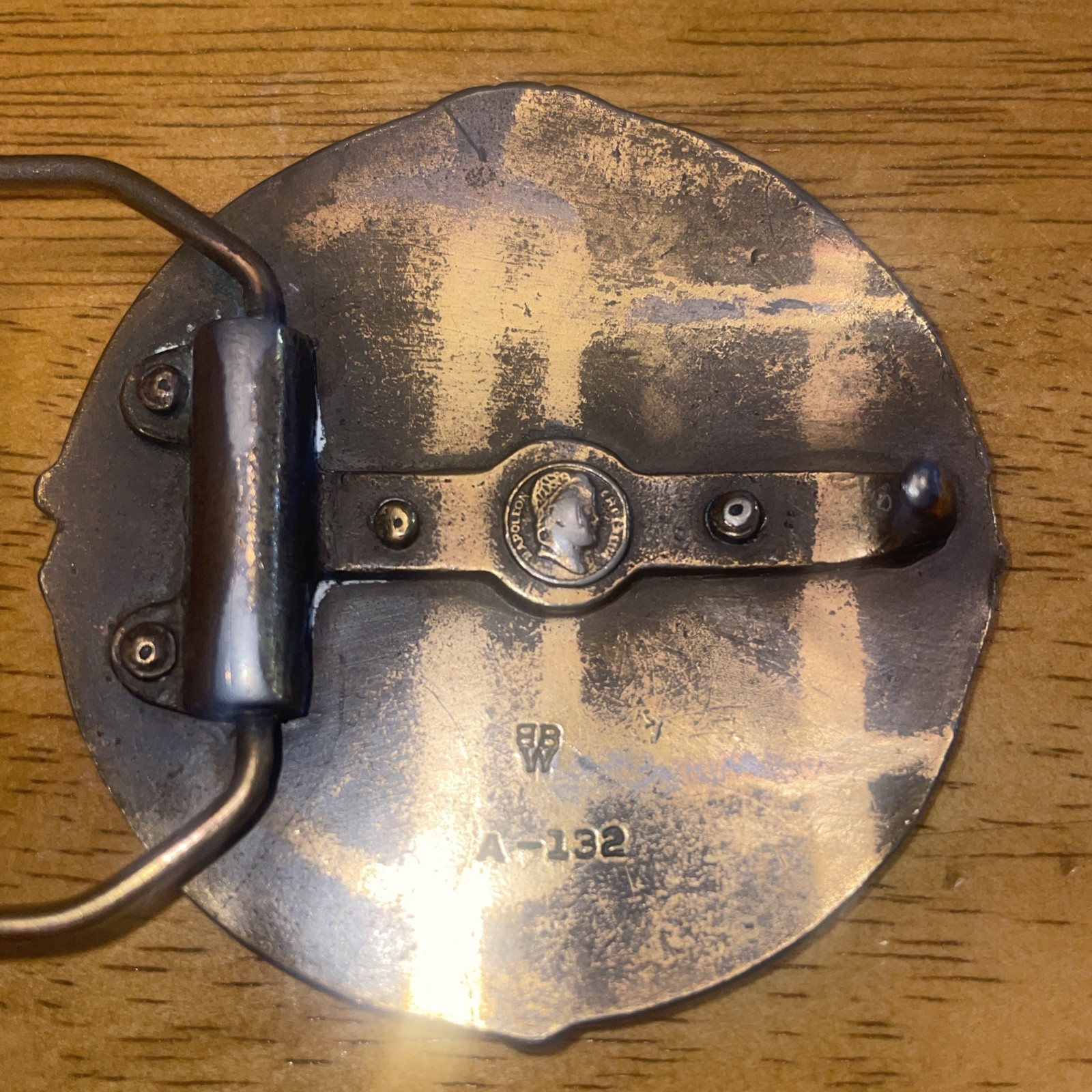 Vintage 1970s Brass Seventh Cavalry Rough Rider Belt Buckle