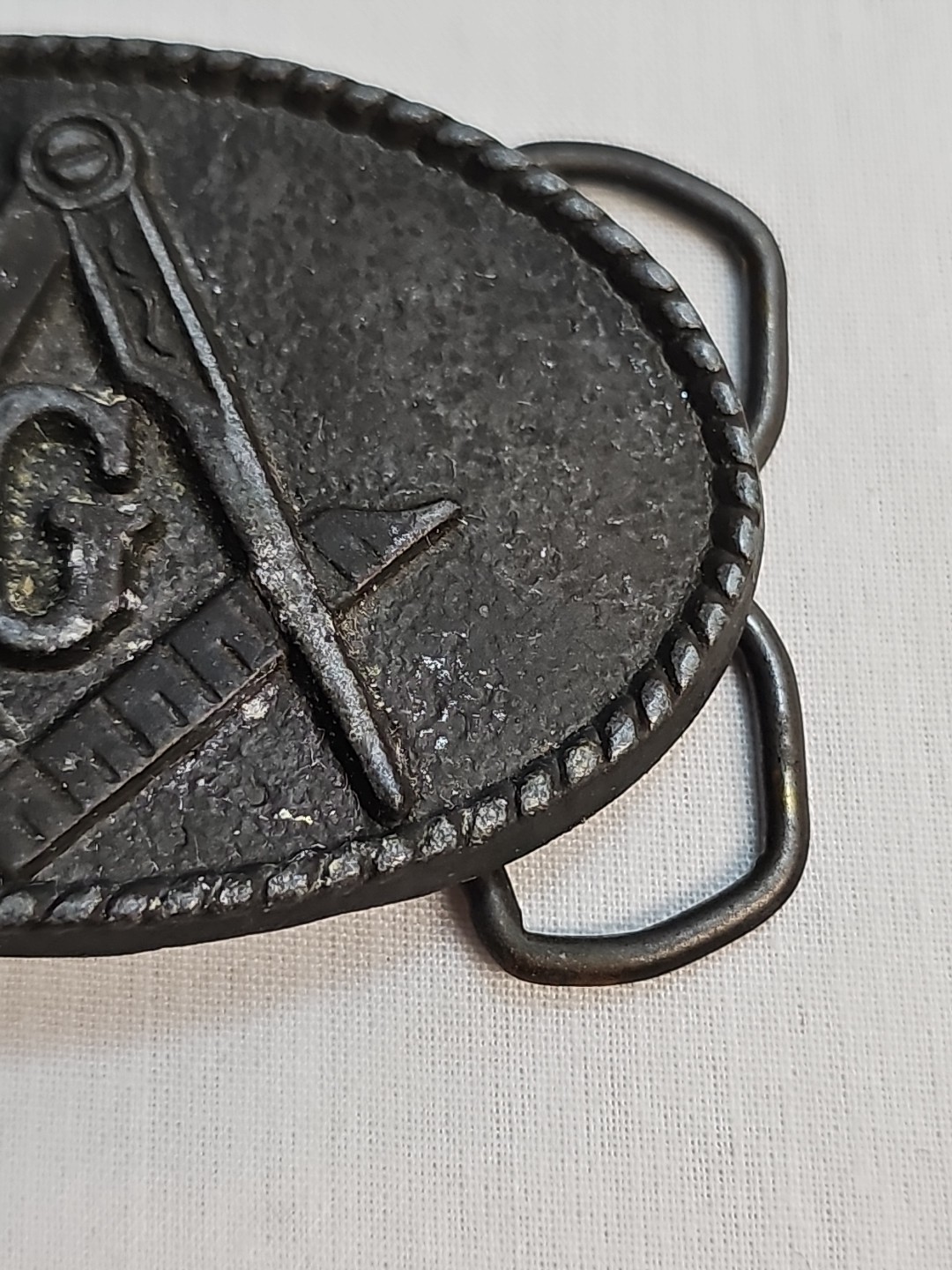 Vintage Masonic Masons BTS Brass Belt Buckle