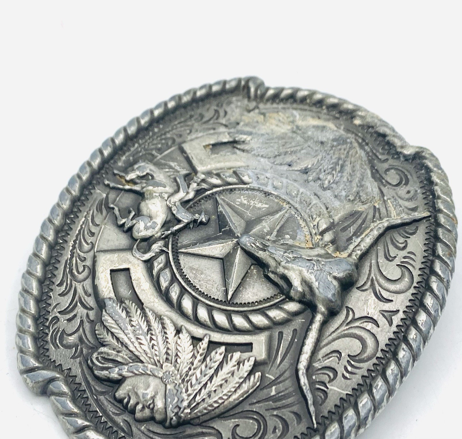 Vintage Nocona® Men&rsquo;s Oval Berry Edge Steer Skull Belt Buckle Z7