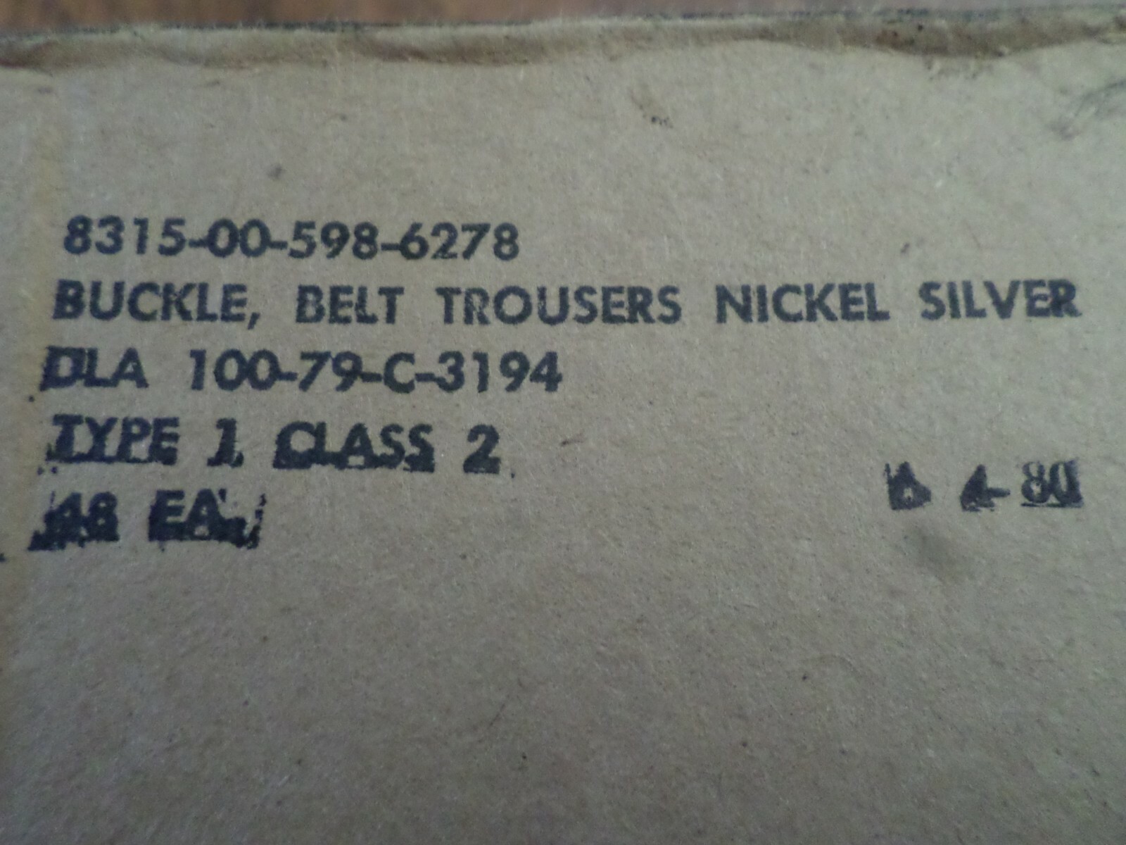 U.S MILITARY ISSUE NICKEL SILVER TROUSER BELT BUCKLE 1-5/16&Prime; VINTAGE NEW NOS