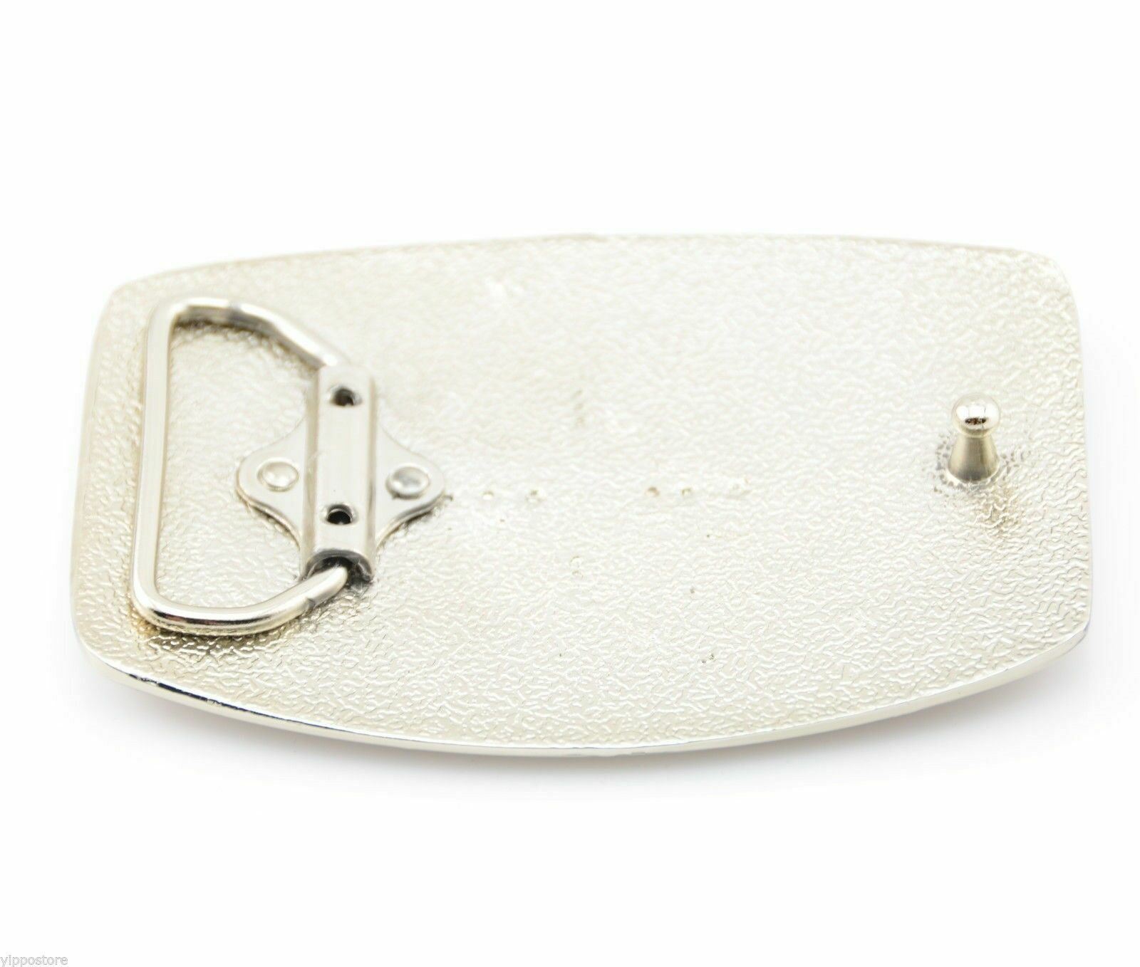 High Polished Silver Blank Rectangle Cowboy Western Metal Fashion Belt Buckle