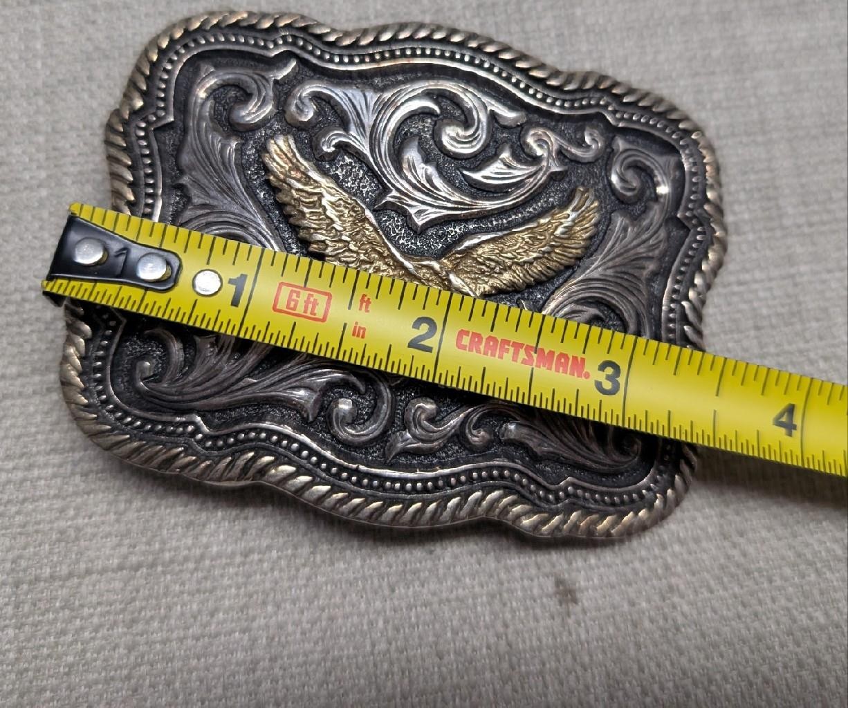 MONTANA SILVERSMITHS belt buckle EAGLE gold silver WESTERN cowboy sterling?