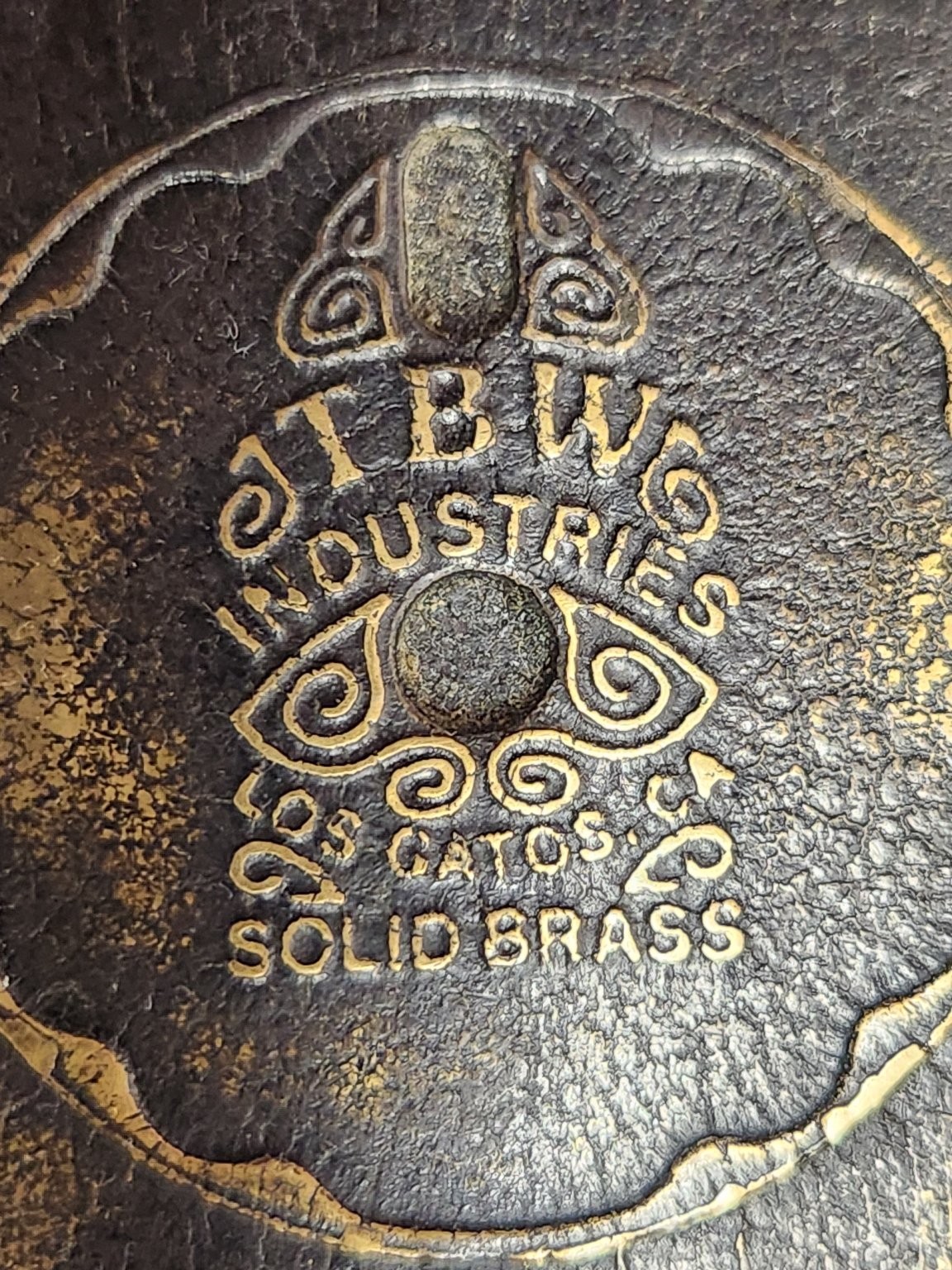 JTBW Industries Belt Buckle Antique Brass 3.5&Prime; Sheriff Star Solid Brass Enamel