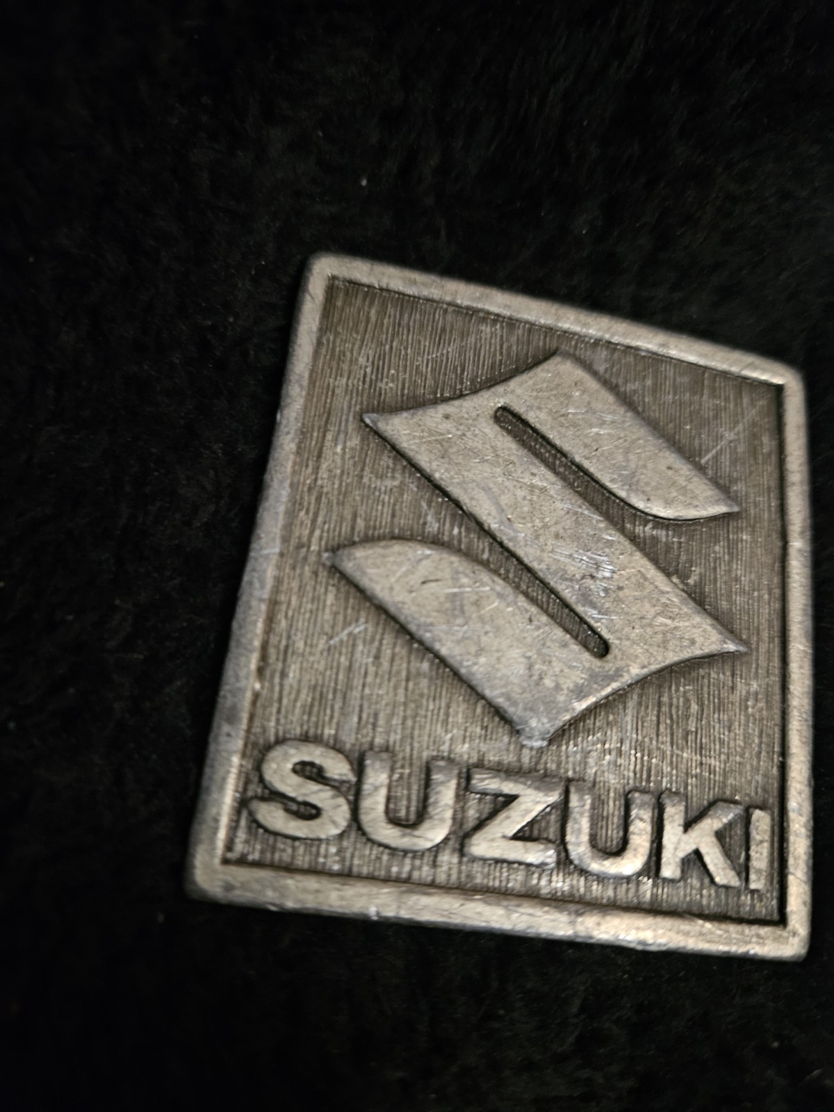 Vintage Suzuki Motorcycle Belt Buckle- Made in USA U.S. Suzuki Motor Corp Logo –
