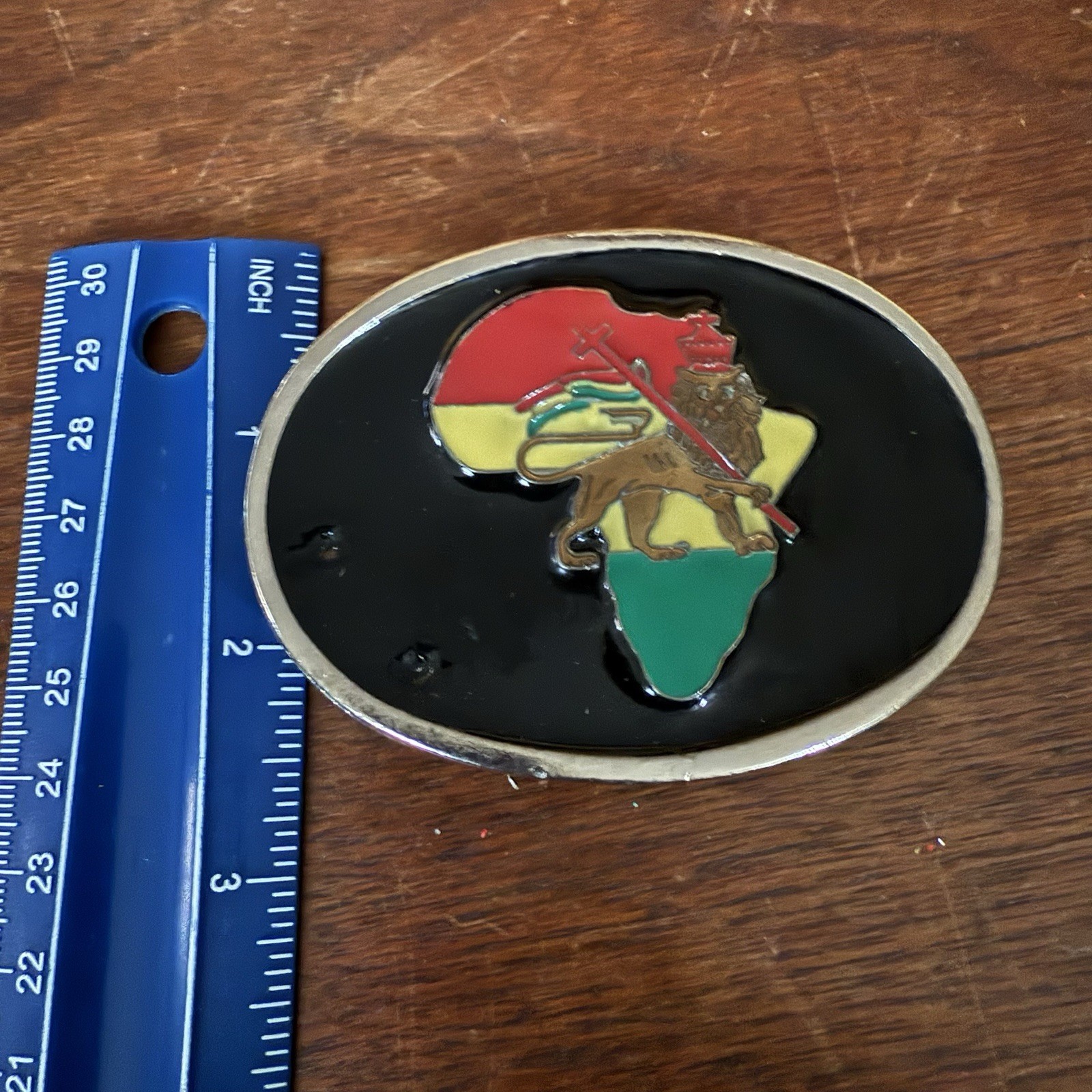 Lion of Judah Rastafarian Belt Buckle Rasta Lion Staff Ethiopian Jamaica Jewelry