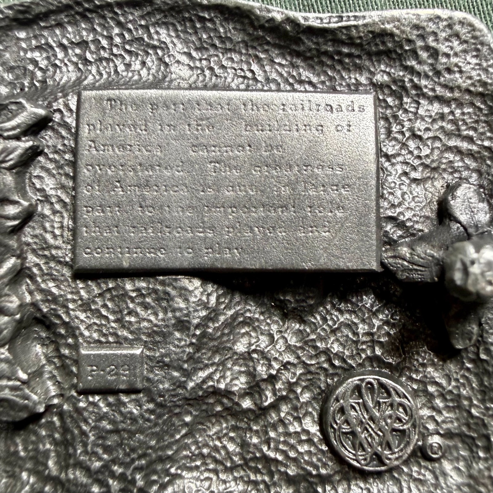 Vintage 1984 Siskiyou Railroads Built America Pewter Belt Buckle Train USA Made