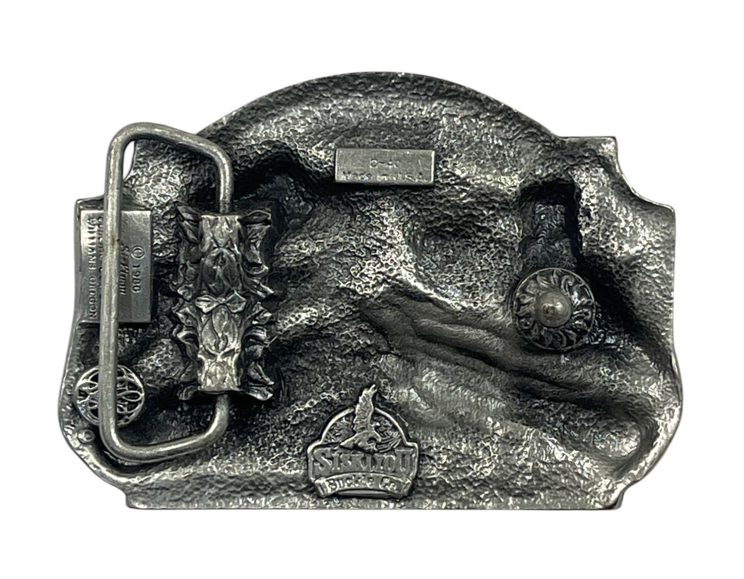 HARLEY DAVIDSON Belt Buckle 1986 D-40 Siskiyou USA Pewter The Pride is Back