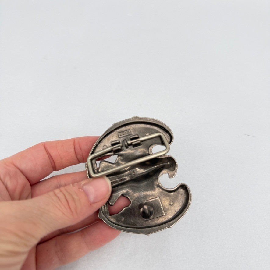 Avon Vintage Belt Buckle American Eagle Bird Western Biker Silver Federal Style