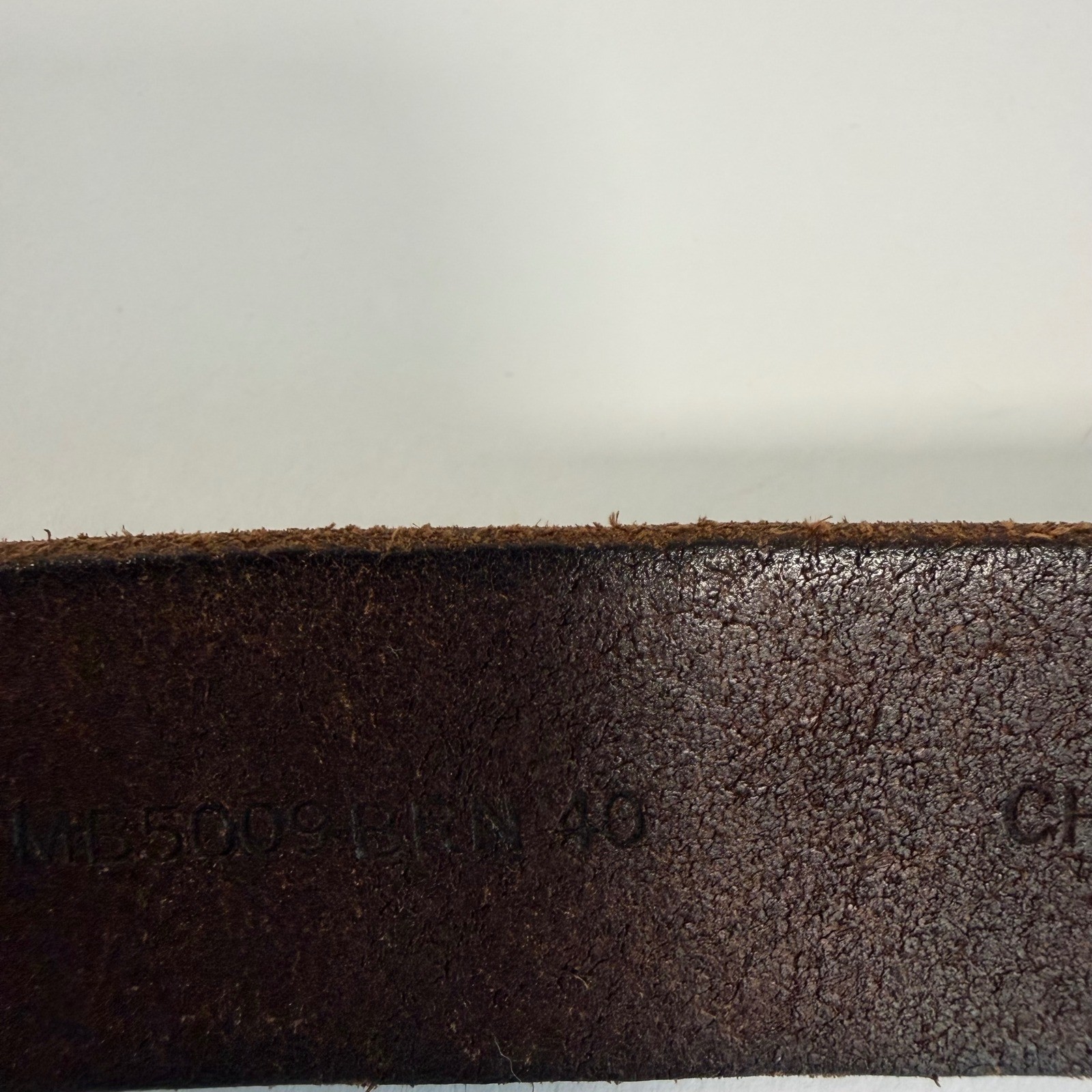 Distressed Genuine Leather Brown Belt Size 40 Silver Tone Buckle