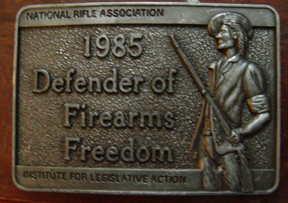 NRA 1985 Defender of Firearms Freedom Belt Buckle New