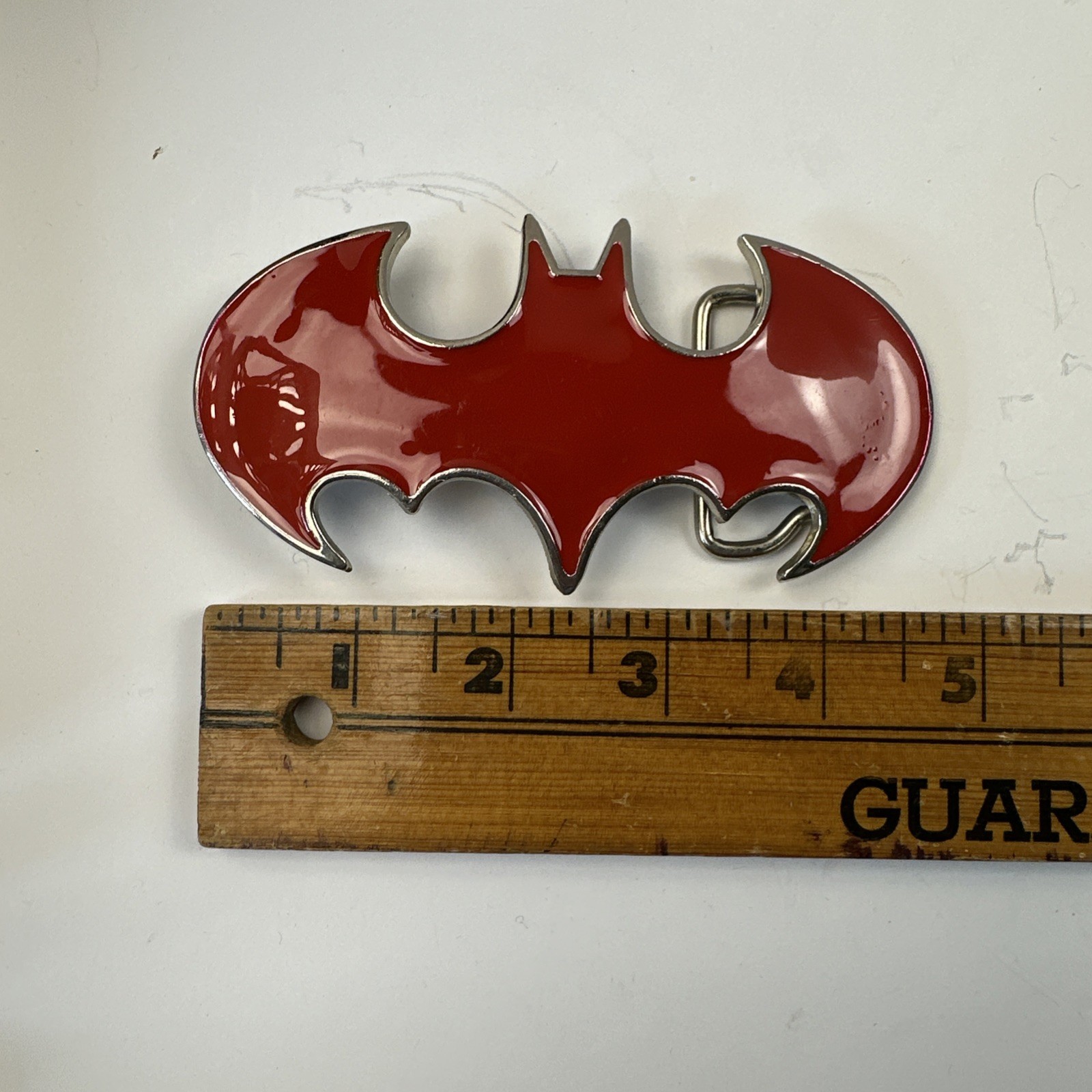Batman Red and Silver Belt Buckle DC Comics, Movie