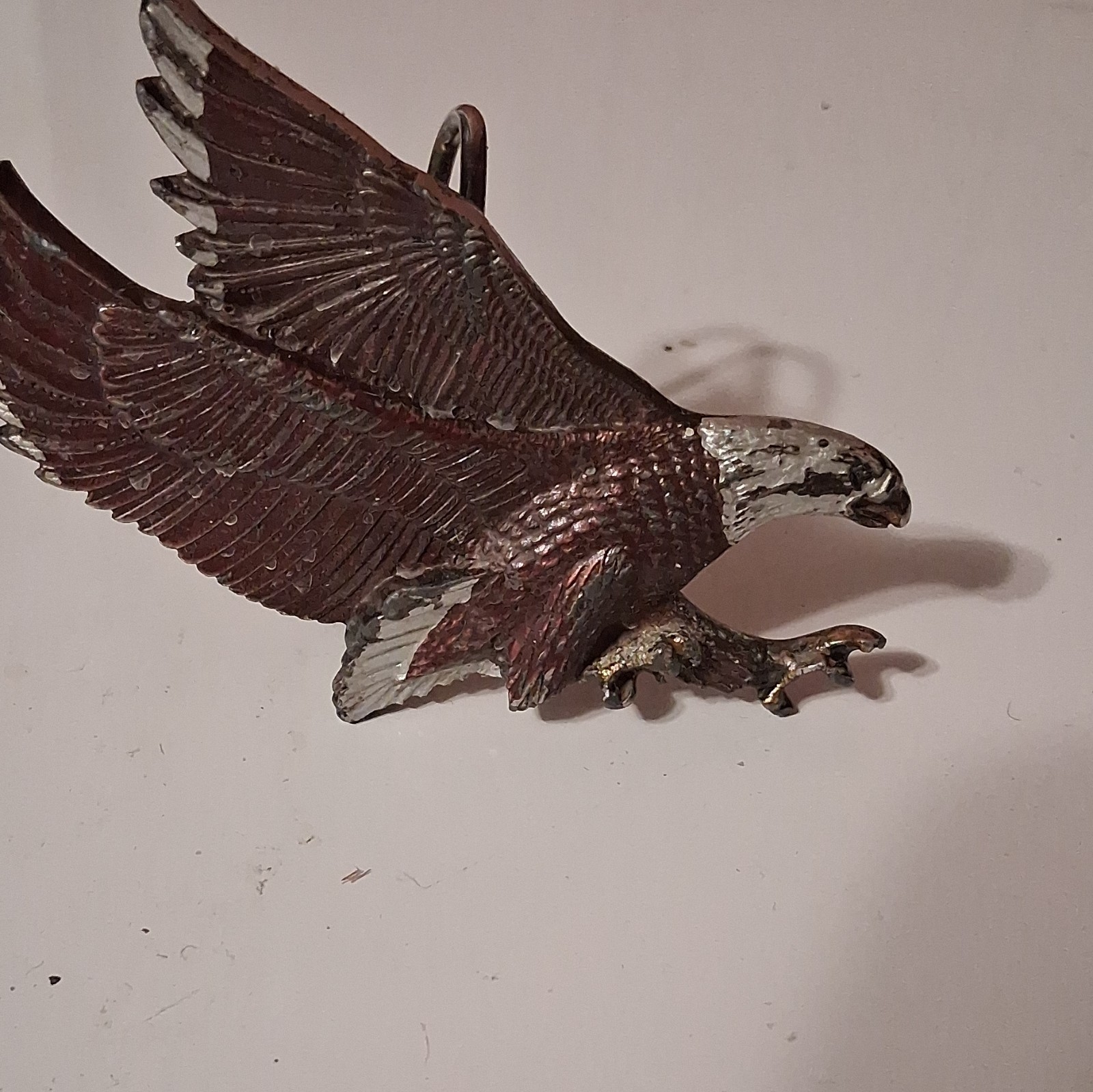 Vintage Eagle Bird Metal Clip Belt Buckle Silver/Brown USA Marked H506 1.5&Prime;