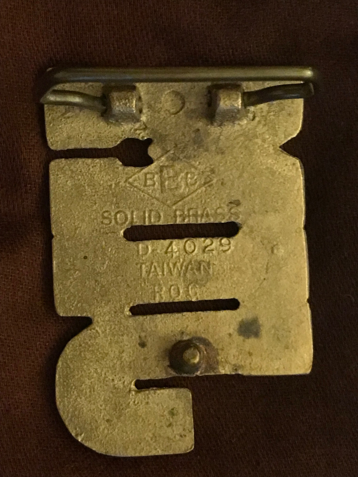 *** BBB Baron Belt Buckle Solid Brass VIntage 1970s Belt Buckle