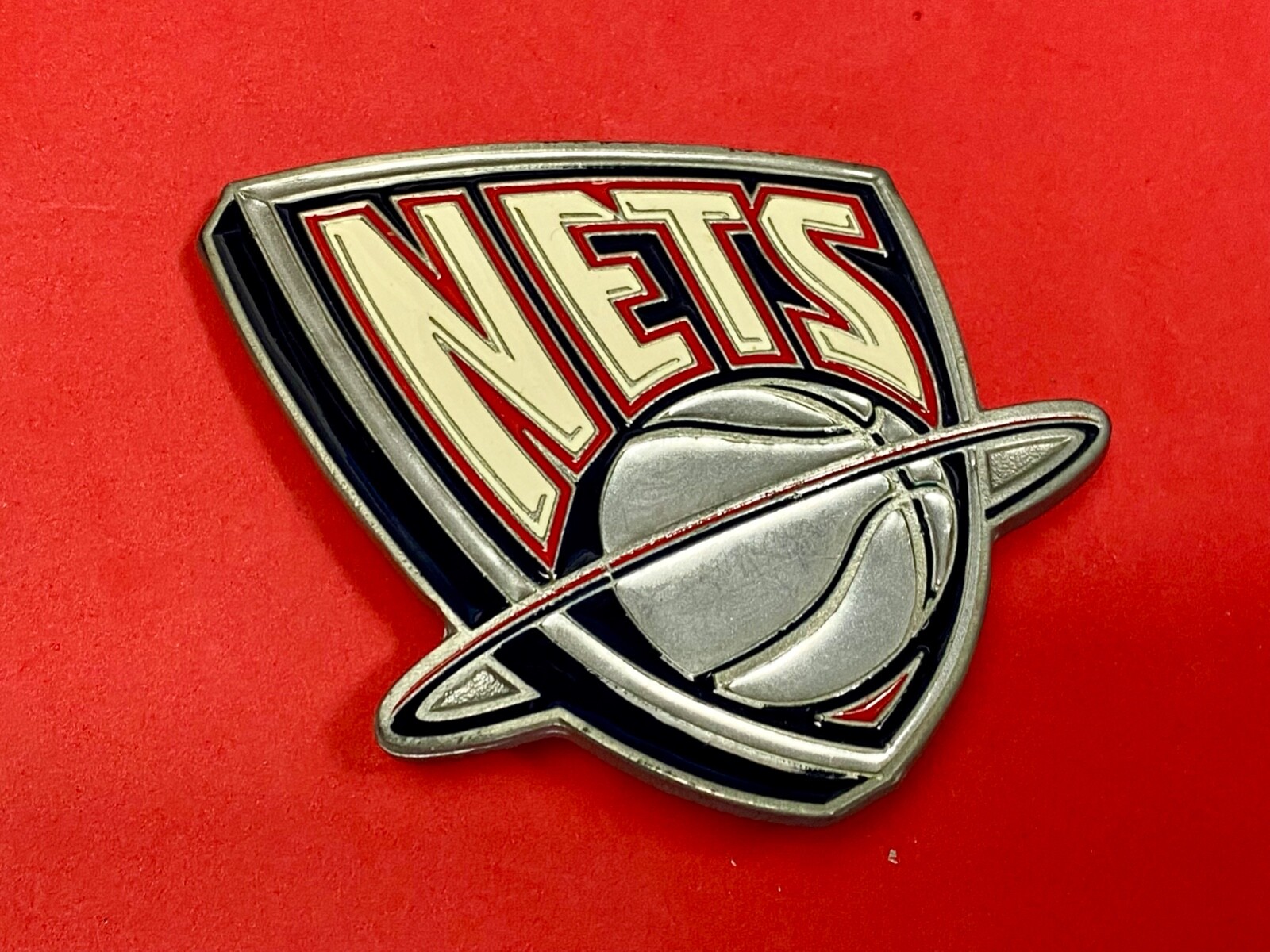 Nets Basketball NBA Fan Team Vintage Belt Buckle By Great American Products