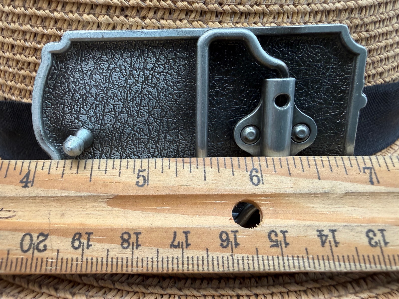 Antiqued Silver Golf Enamel Belt Buckle