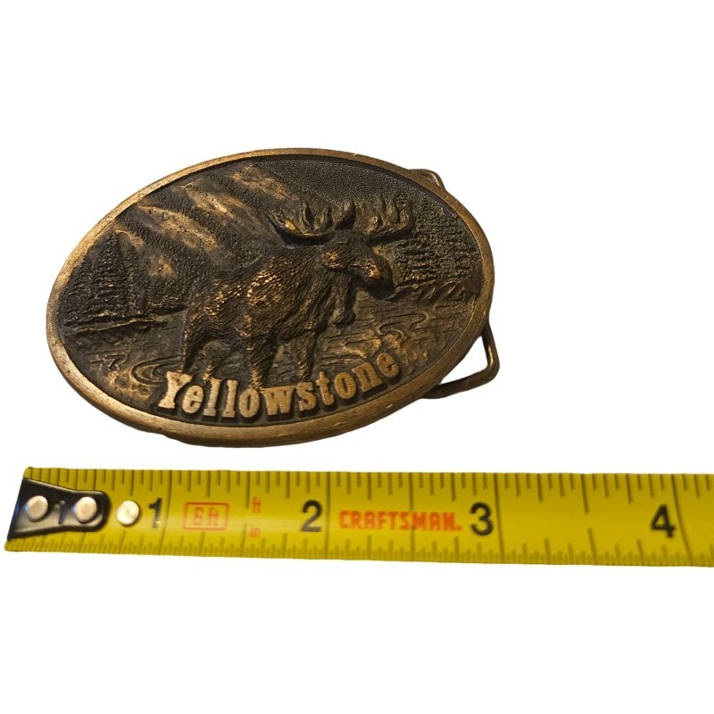 Yellowstone Moose Oval Pewter Belt Buckle Spec Cast