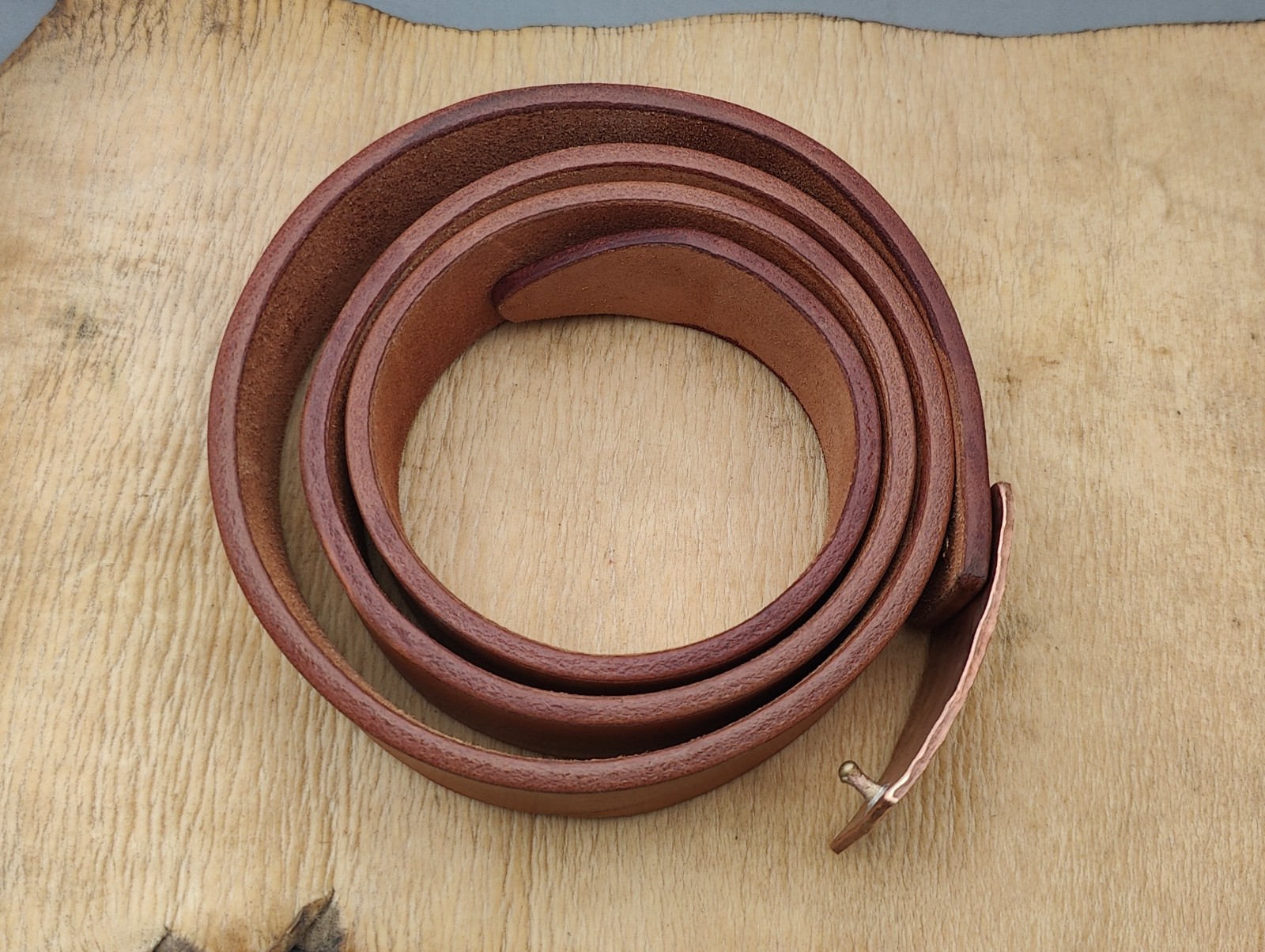 Handmade Leather Belt with SOLID COPPER BUCKLE