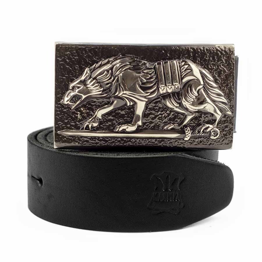 German silver belt buckle « Werewolf », Military buckle, Animal Grey Wolf buckle