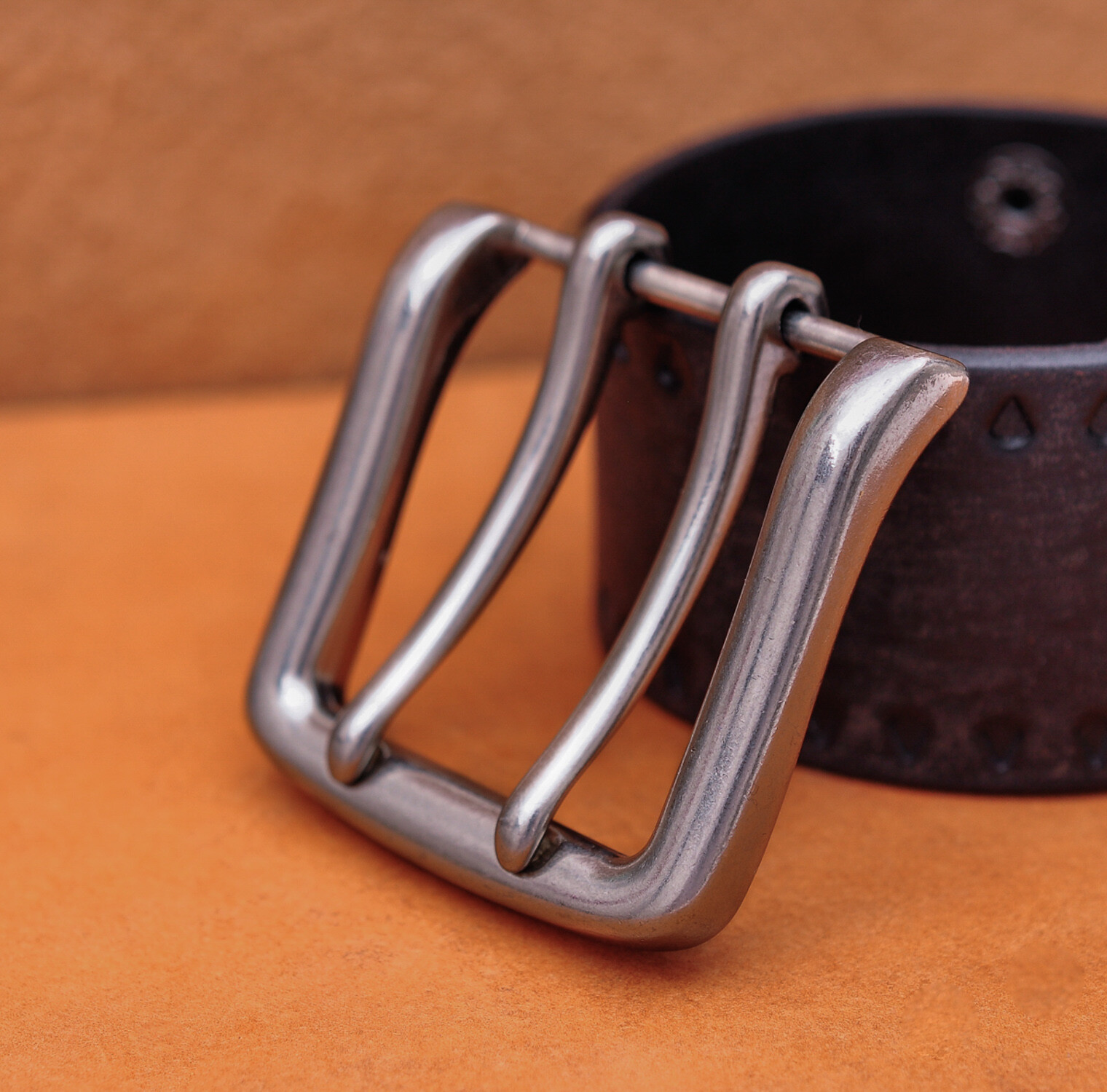 Heavy Solid Silver Double Tongue Pin Prong DIY Belt Buckle Fits 39MM Belt Straps