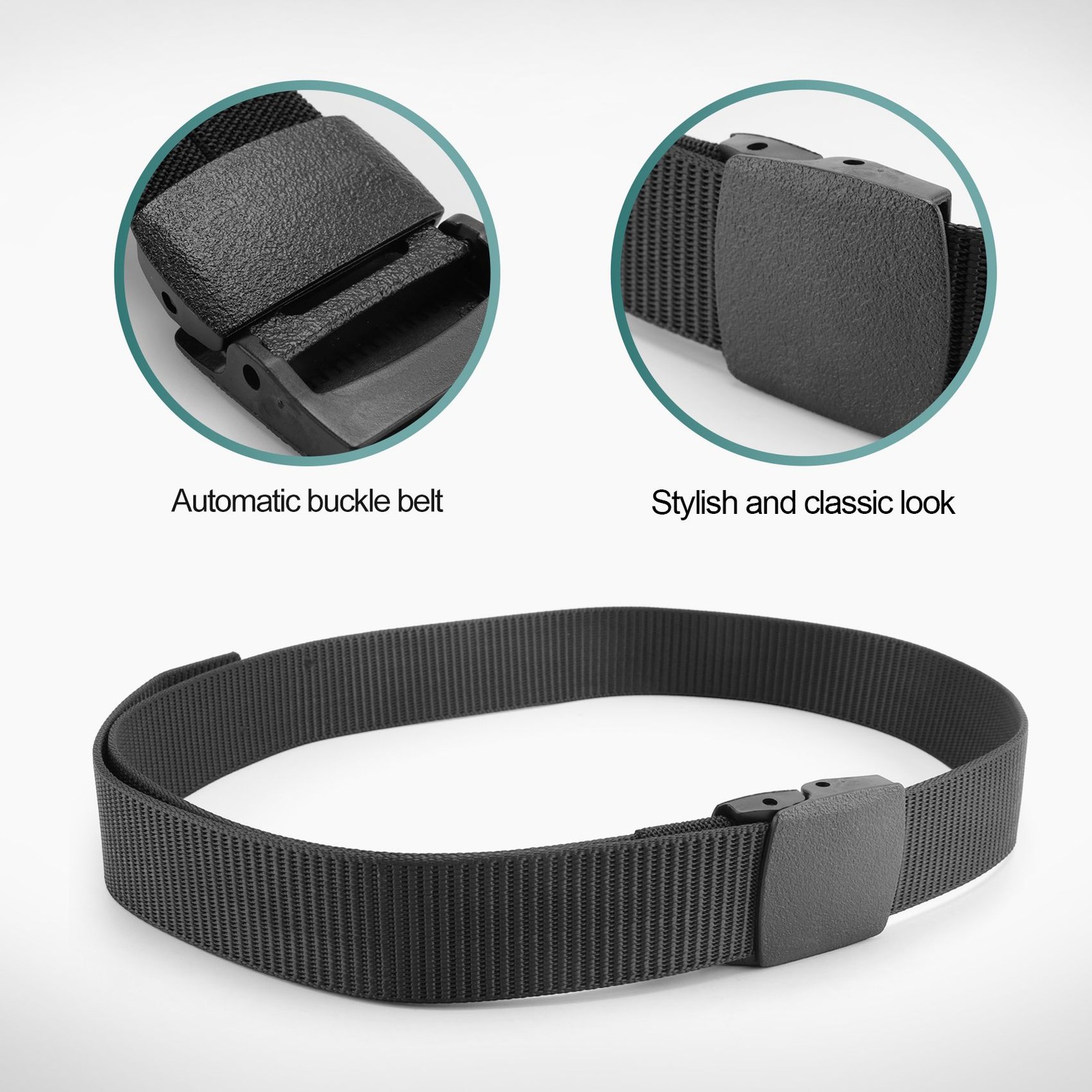 Wild Men&rsquo;S Canvas Belt Metal Plastic Automatic Buckle K8H52286