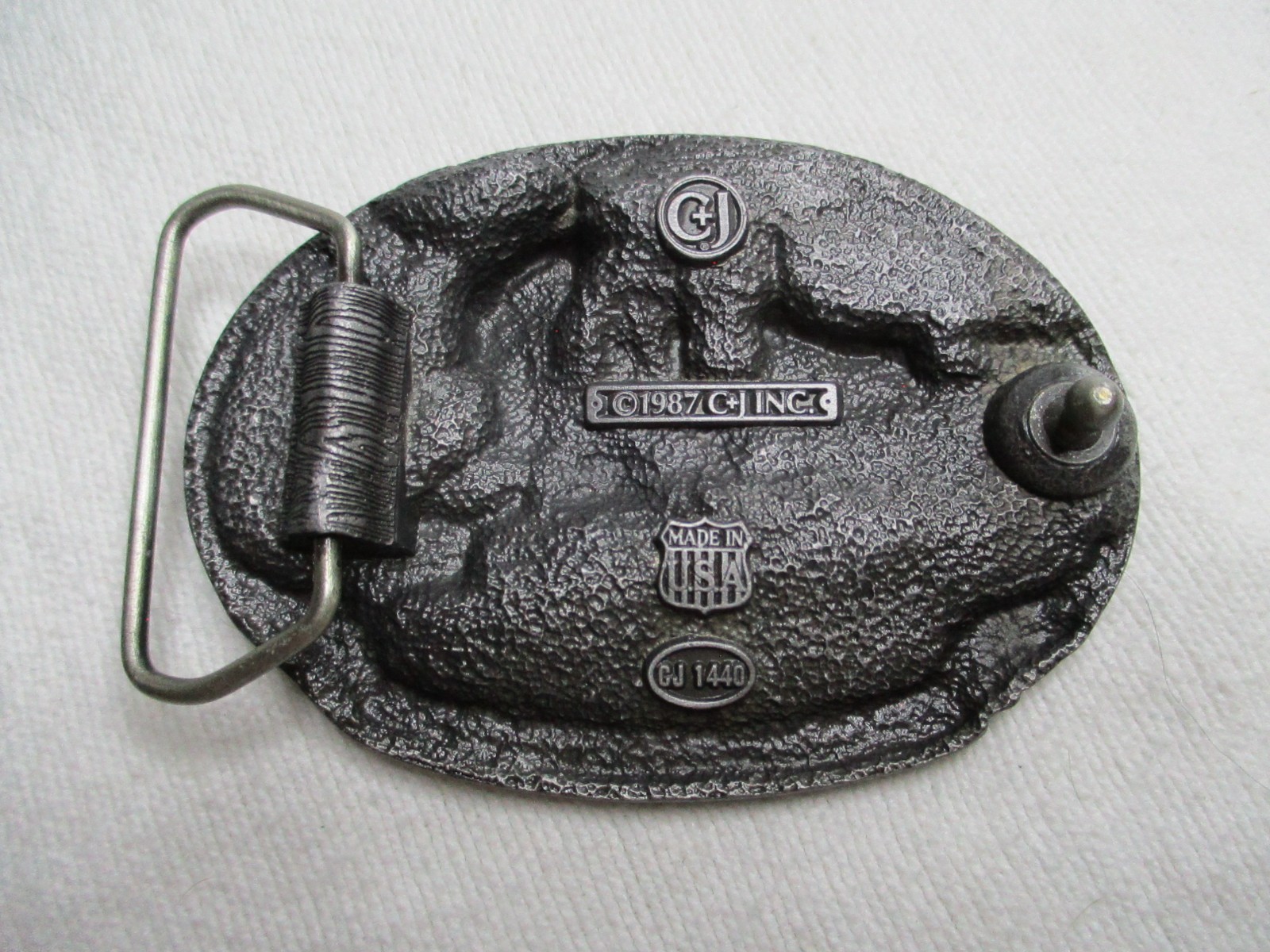 Vintage American 4-4-0 Steam Locomotive Belt Buckle 1987 C+J CJ1440 Railroad