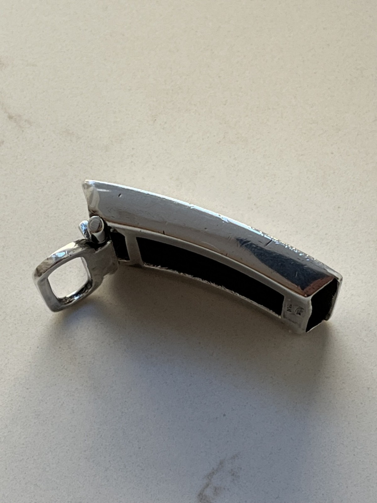 Sterling Silver Belt Buckle, Paul Stewart NYC — w/Tiffany 32&Prime; Calfskin Belt