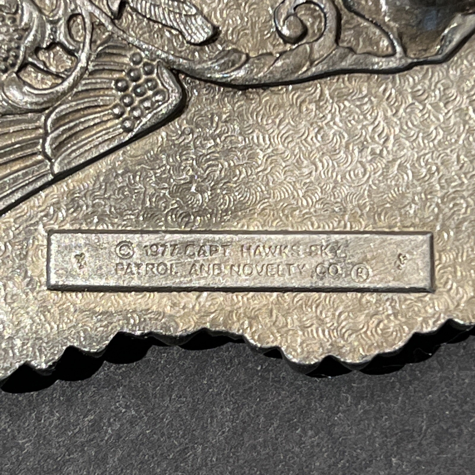 1977 “Oregon” Belt Buckle By Capt. Hawks Sky Patrol Novelty Co Pacific Northwest