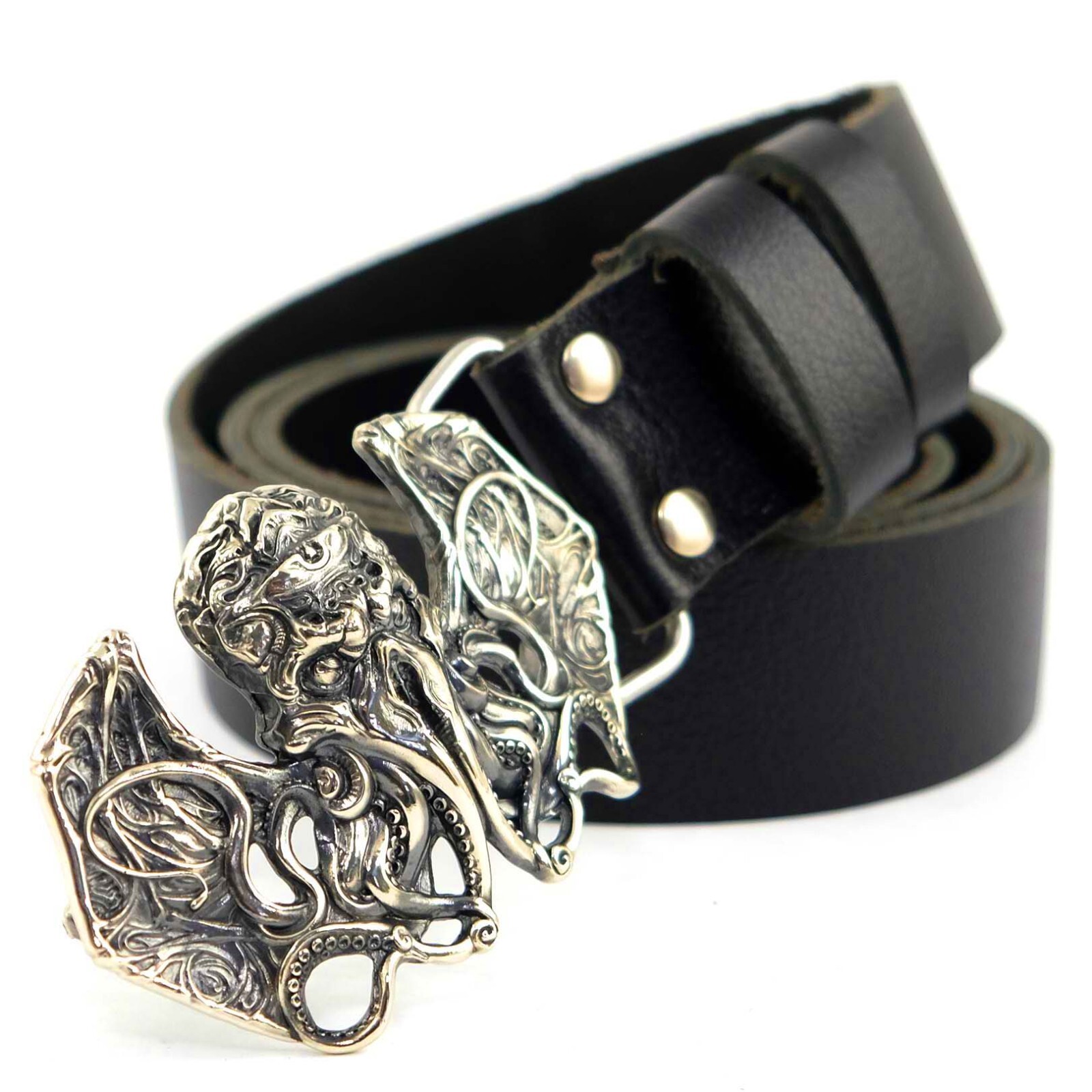 German silver belt buckle Cthulhu, Cthulhu Myths belt buckle, Skull buckle