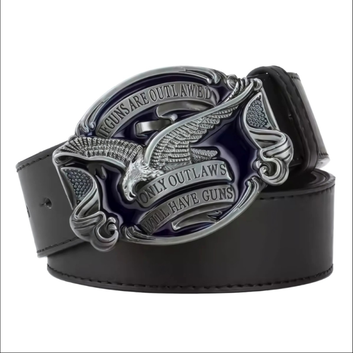 Second Amendment Buckle and Belt Set, Classic American Biker Accessory
