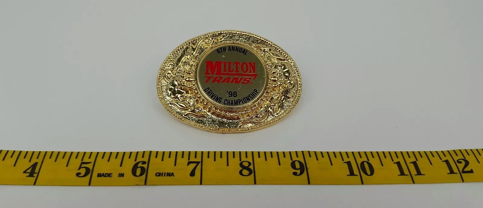 Milton Transportation Trucking 6th Annual 1998 Driving Championship Belt Buckle
