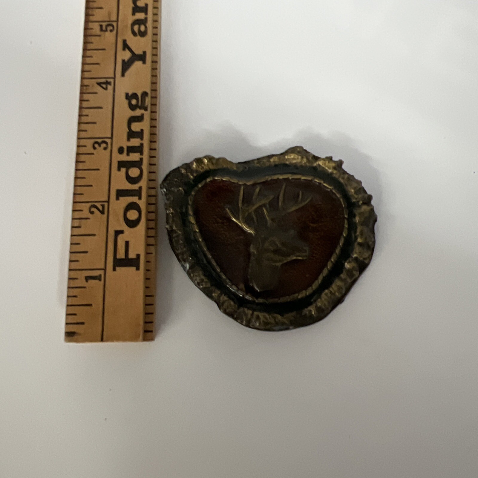 Vintage Touchstone Inc 1978 Hunters Deer Buck Belt Buckle Brass Heavy