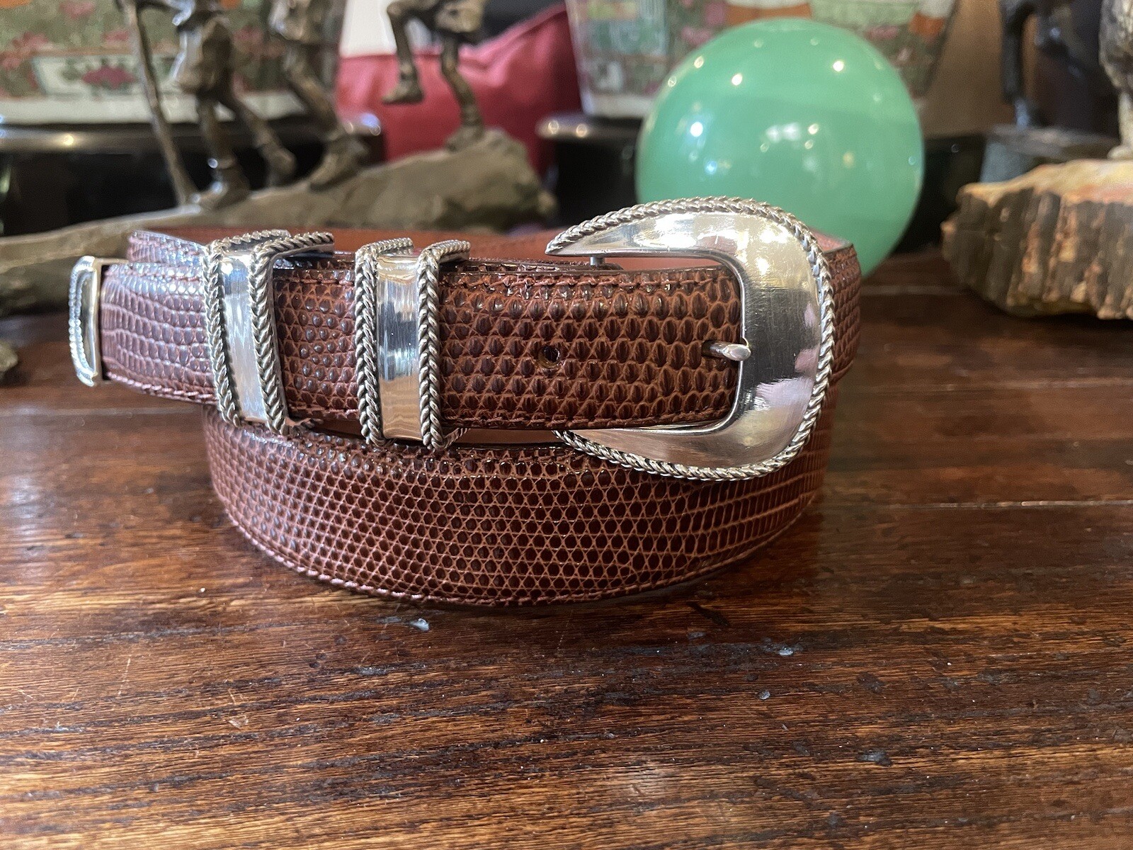 Horst Schrader James Reid Style Sterling Silver Belt Buckle 35-37-1.25-1”🦎✅