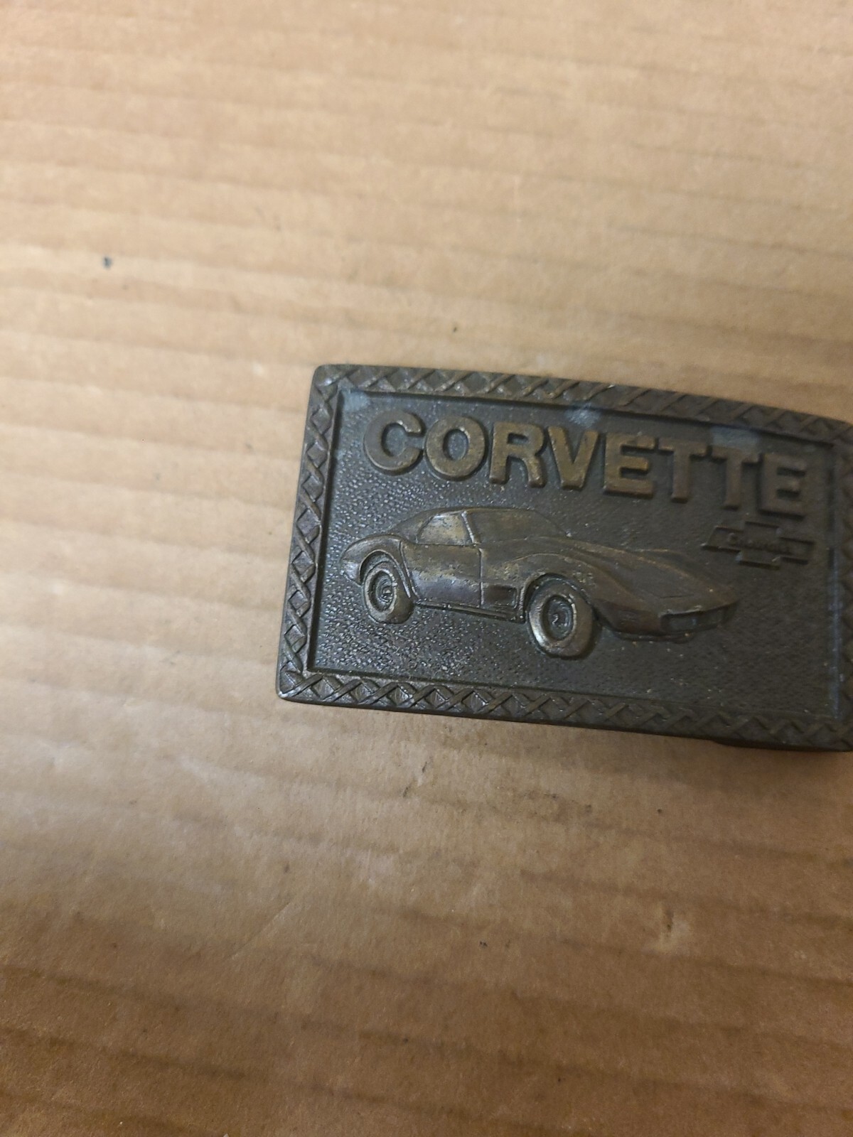 Vintage Chevy Corvette Solid brass belt buckle 1970