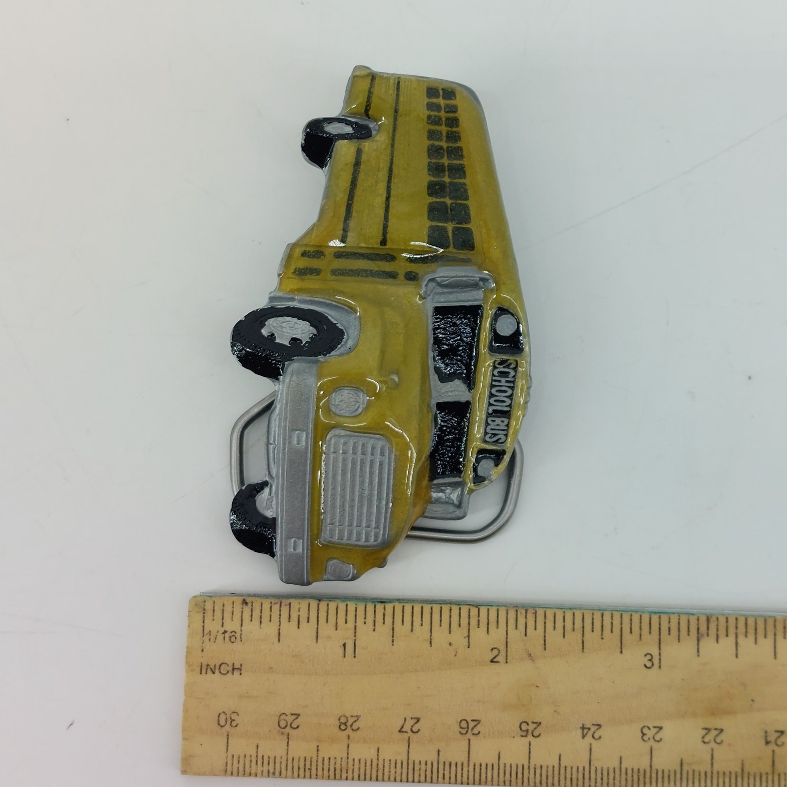 Great American Buckle Belt Buckle Yellow Enamel School Bus Transport