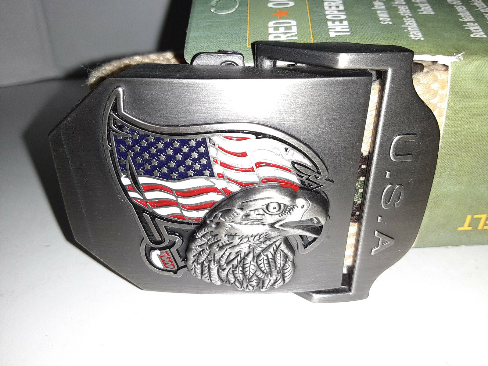 Men Canvas Belt Metal EAGLE FLAG RED OCTOBER TACTICAL SERIES OPERATOR Woven