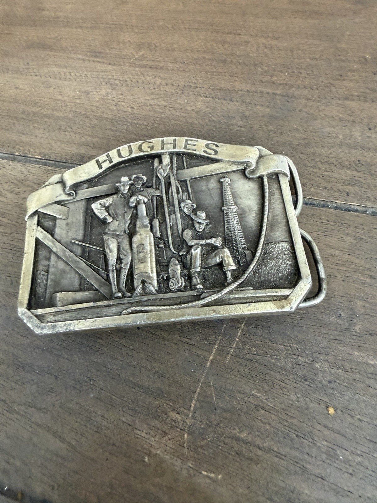 Lot of Metal Oilfield Belt Buckles + vintage Gold Tone Match Holder N Matchbox
