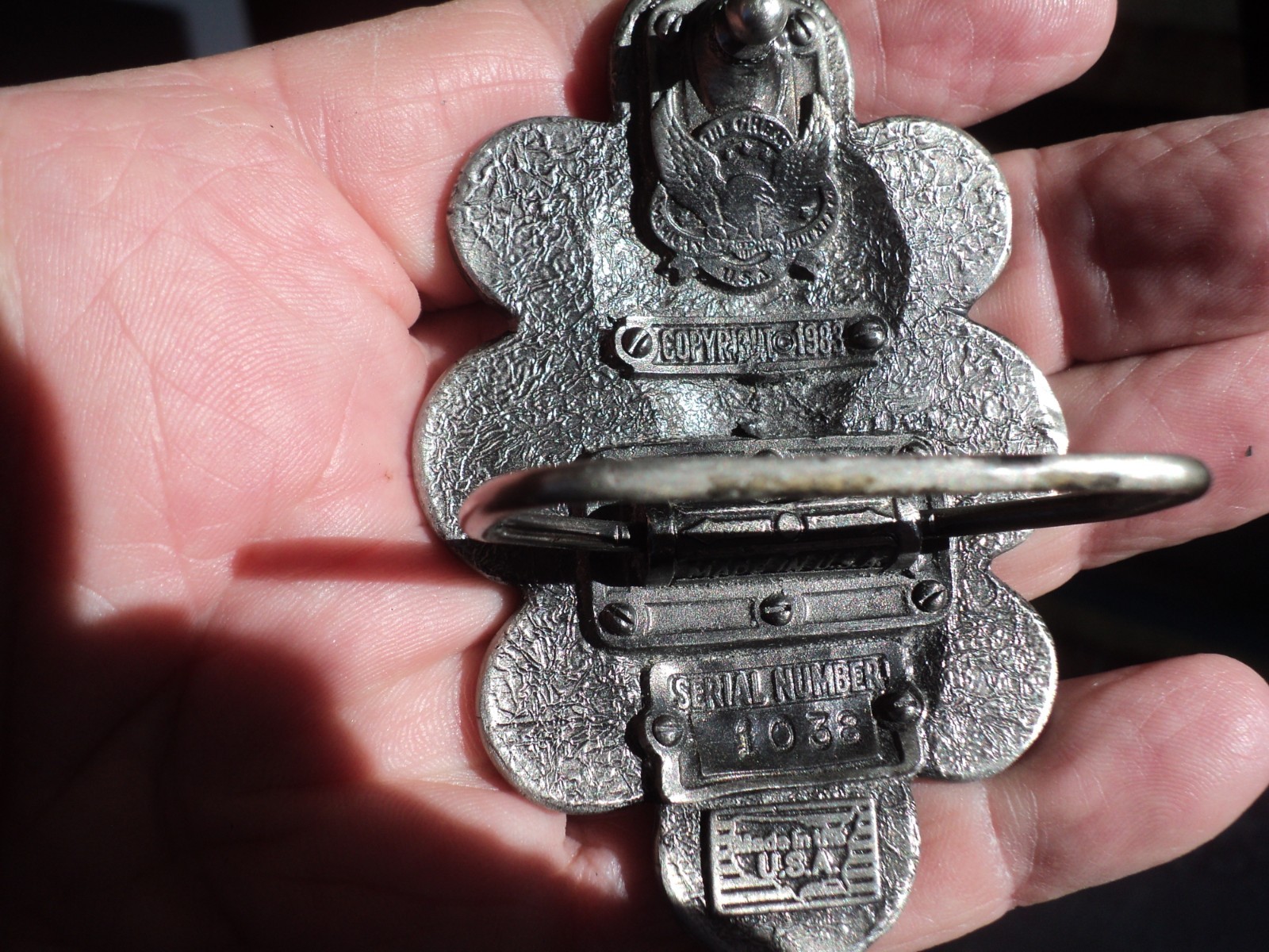 The Great American Buckle Co. Serial # 1038 U.S. Coin Cluster Belt Buckle 1983.