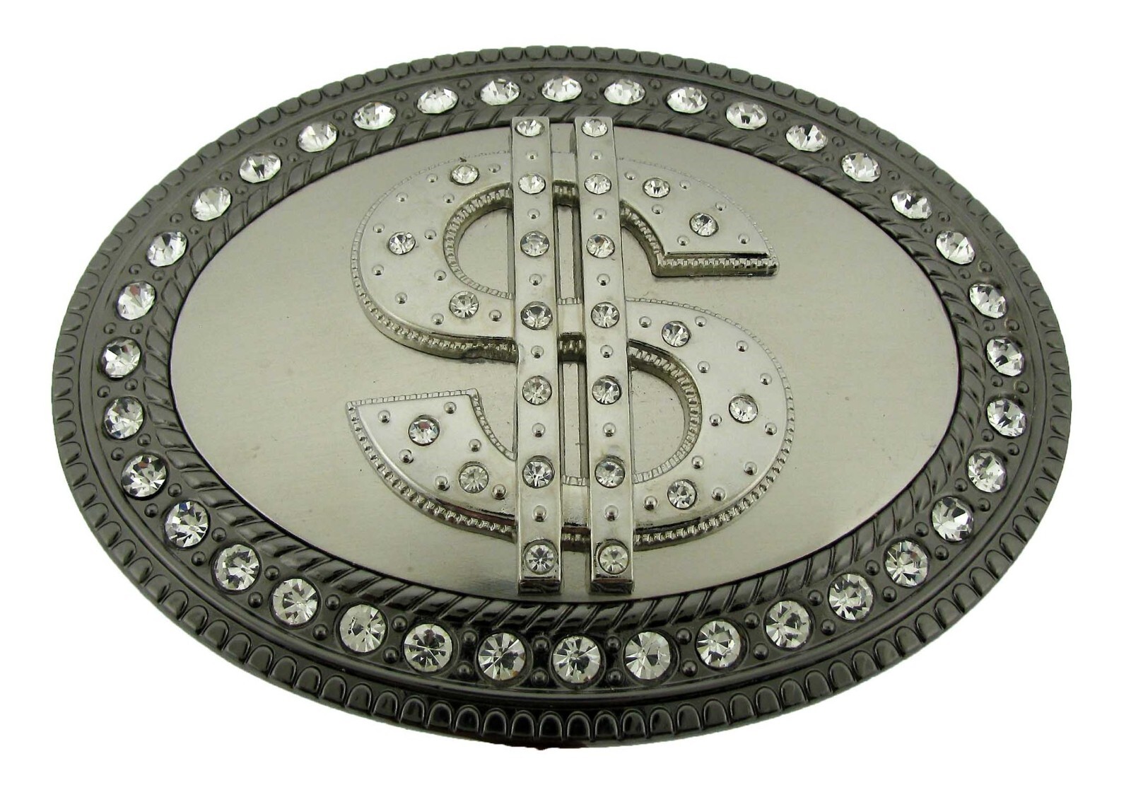 Money Dollar Sign Duckets Metal Belt Buckle American Currency Vintage Western