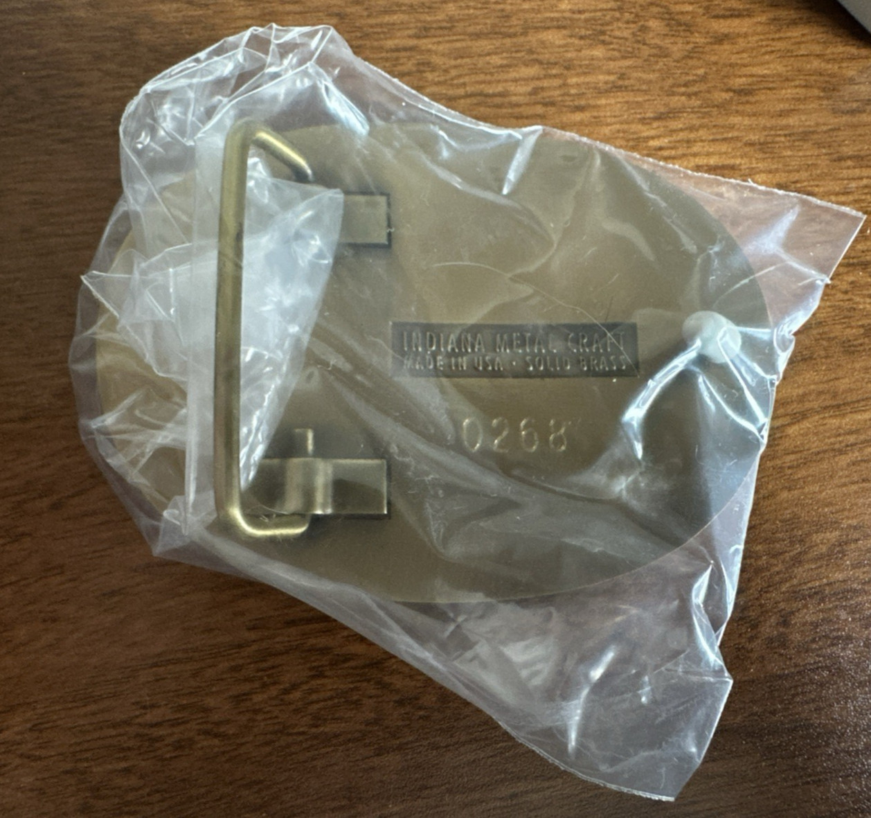 Conrail Safety Rodeo Solid Brass Belt Buckle 2000 Oval shaped 3.25&Prime; by 2.5&Prime;