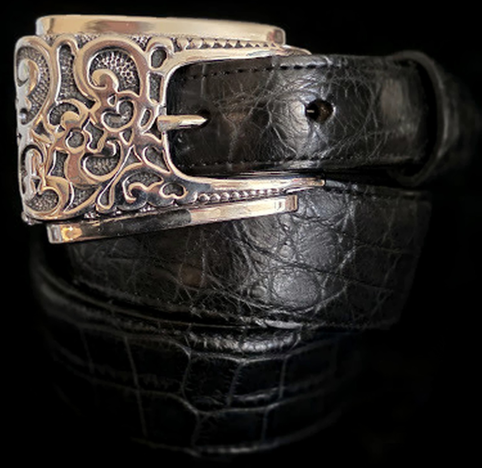 AB STEEL by AL BERES BUCKLES! #ST112 1 PIECE CLASSIC FILIGREE 1&Prime; BUCKLE ONLY!