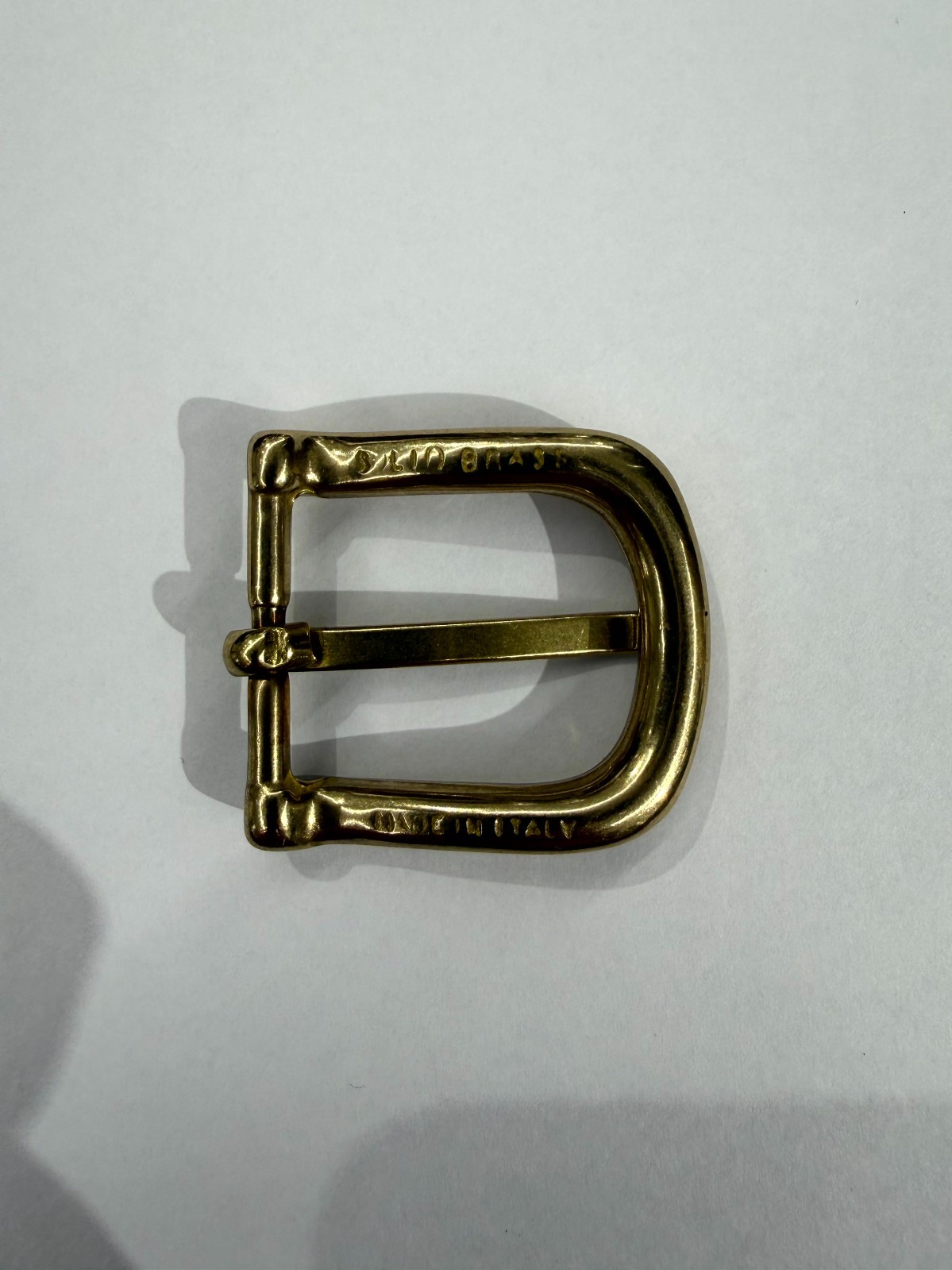 Solid Brass Raw Brass Belt Buckle Made in Italy Fits 0.98&Prime; Belt Strap