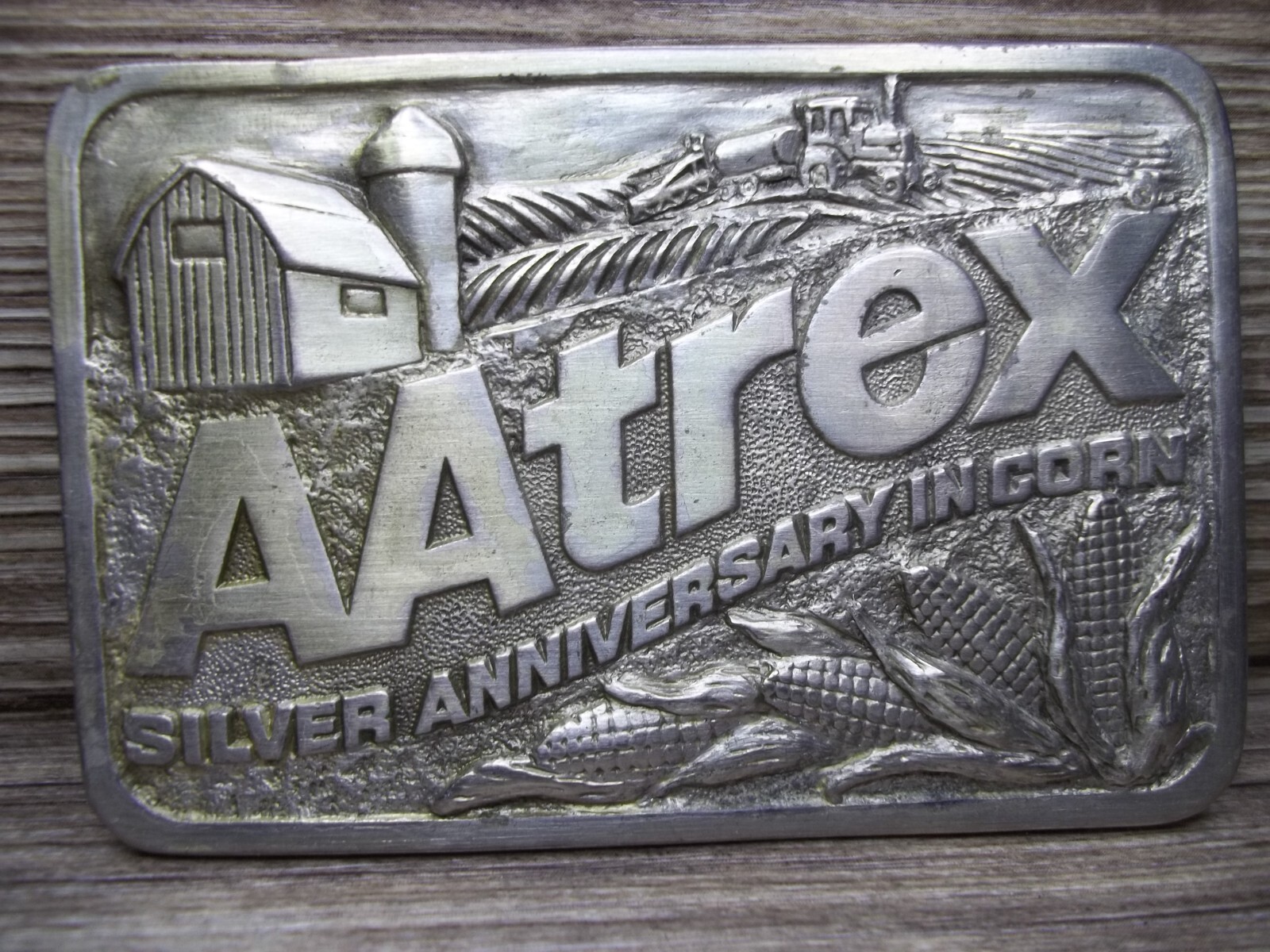 Aatrex Herbicide silver Anniversary belt Buckle for your corn crop Z52