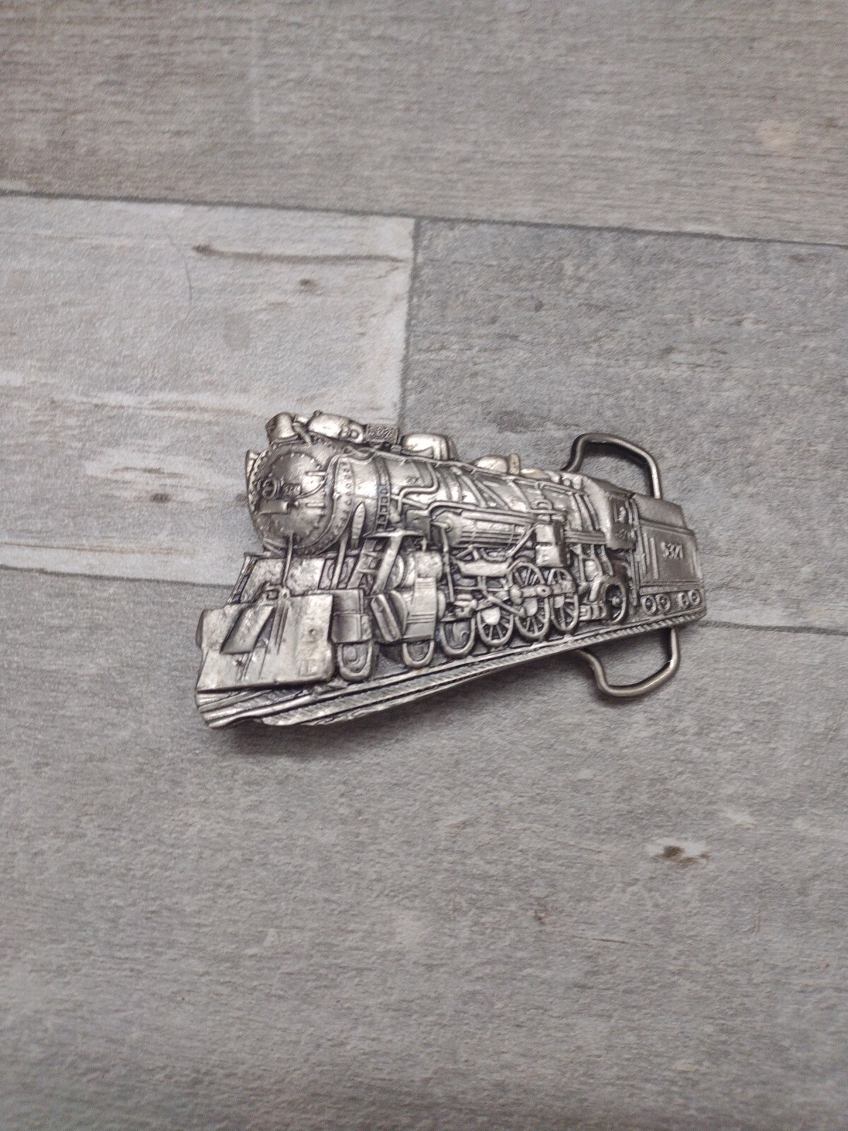 Vintage Solid Brass Train Engine Locomotive Brass Belt Buckle 5321
