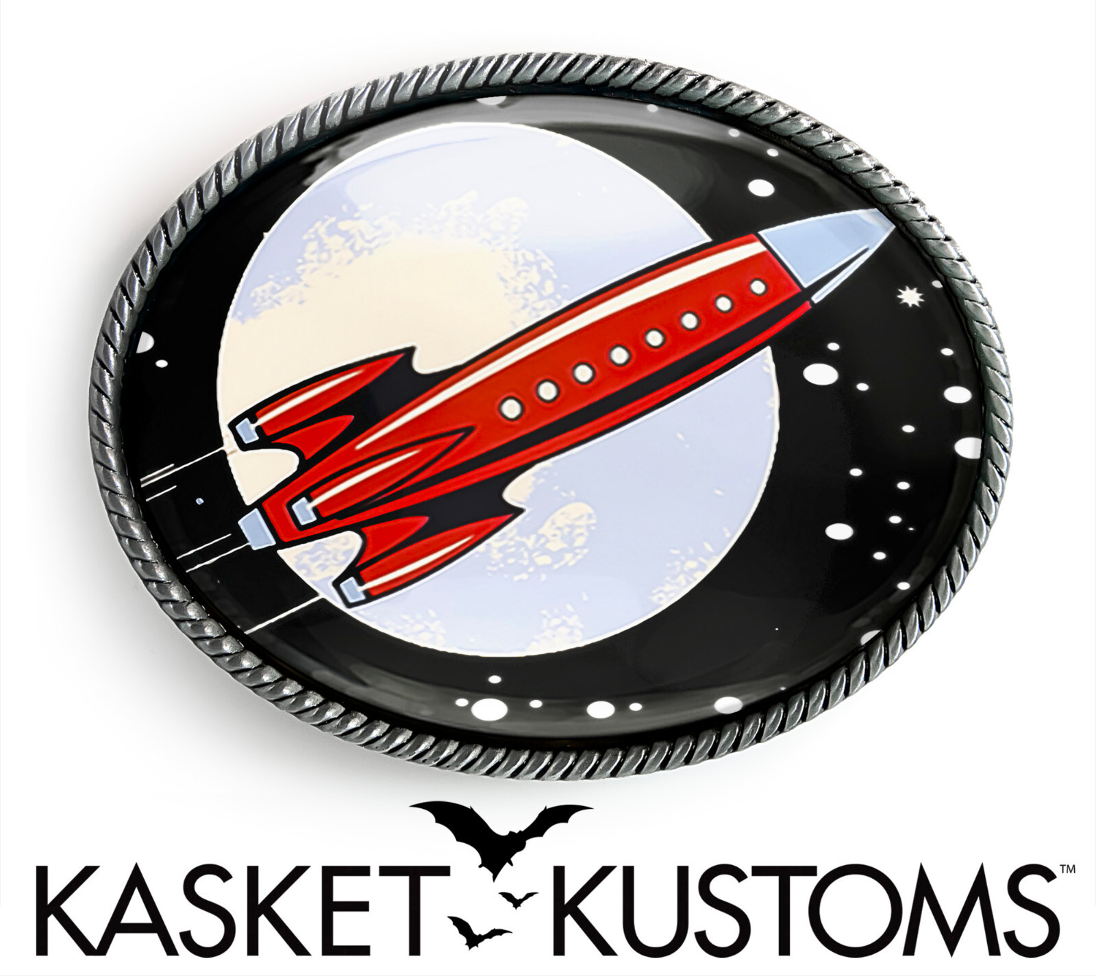Toy Rocketship Belt Buckle – Retro Spaceship Handmade Artisan Buckle – 5