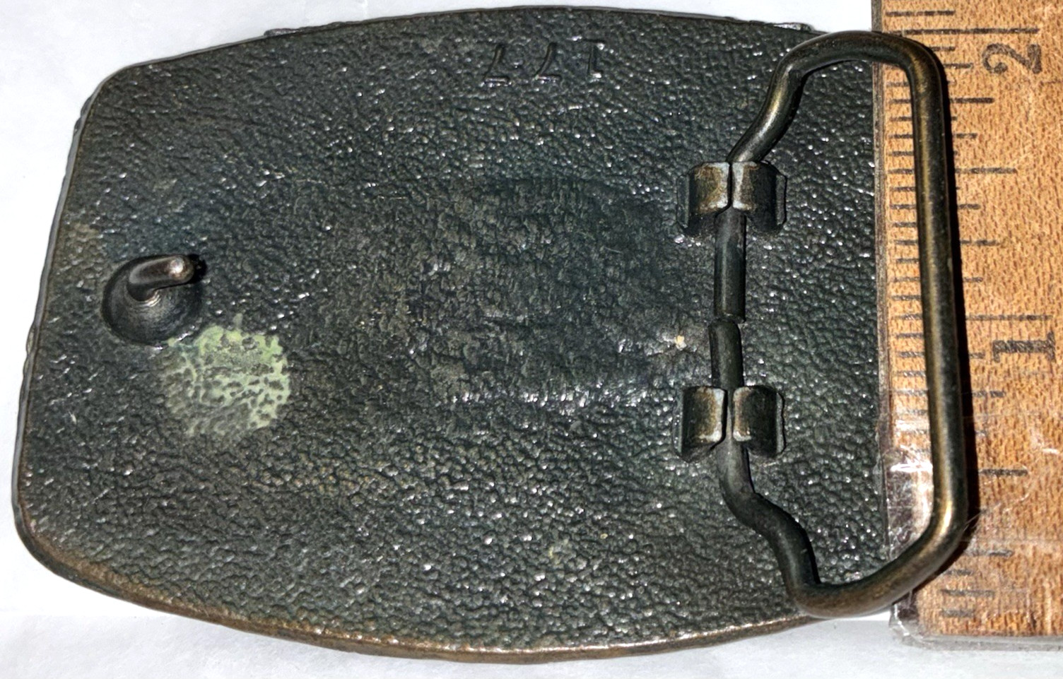 Vtg 1970s IRELAND Lucky Clover Belt Buckle Textured Shamrocks