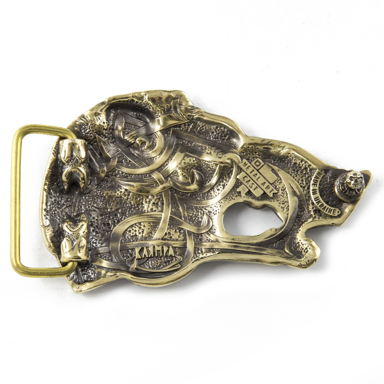Belt buckle Wild boar head, Handmade hunter trophy wild boar