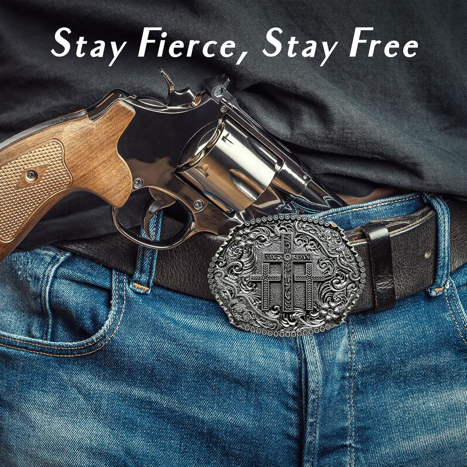 Religious Cross Western Belt Buckles,Cowboy Belt Buckle Cowgirl Faith BeltBuckle