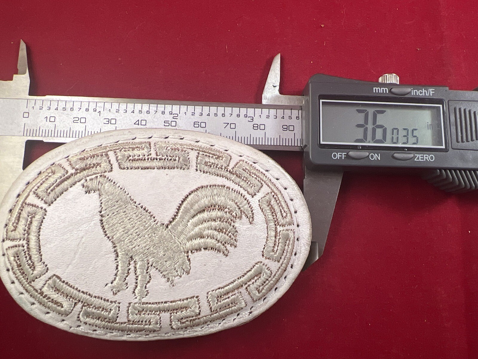 MEN&rsquo;S EMBROIDER ROOSTER WESTERN LEATHER CINTO VAQUERO BORDADO GALLO Fits 2” Belt